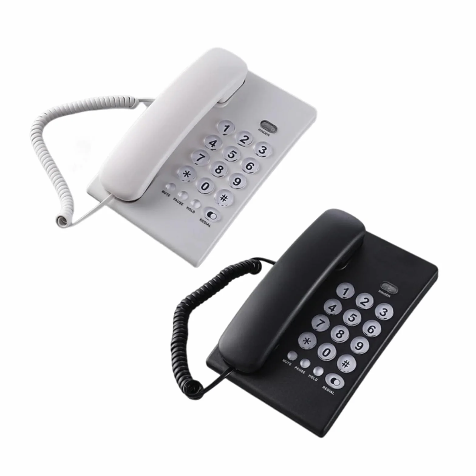 Telefon stacjonarny z kablem, telefon stacjonarny z dużymi przyciskami, telefon domowy, telefon stacjonarny do biura, łazienki hotelowej(Silver)