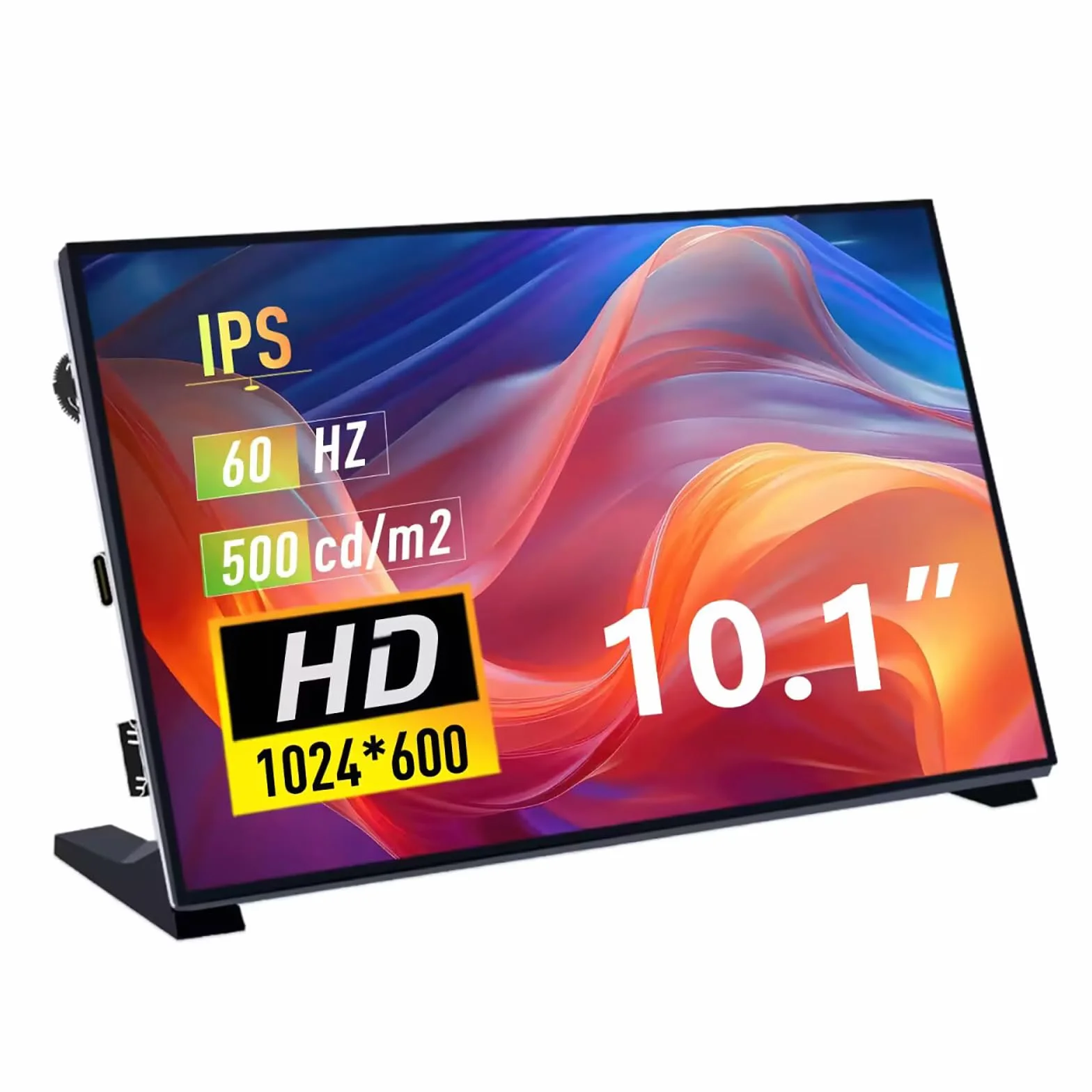 GeeekPi Ekran LCD 10,1 cala do Raspberry Pi, wyświetlacz LCD IPS 1024 x 600, przenośny monitor HDMI do Raspberry Pi 5/Pi 4B/3B+/3B/B+/Zero/400, Win11/10/8/7, bezpłatny sterownik (bezdotykowy)
