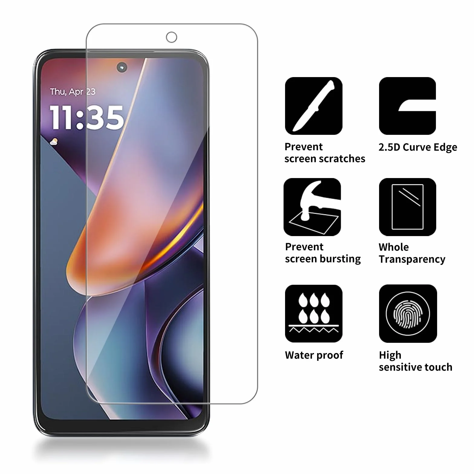 4-pak szklanych ochraniaczy ekranu kompatybilnych z Motorola Moto G (2025) [twardość 9H] - szkło hartowane HD, odporne na zarysowania, łatwa instalacja [przyjazne dla etui]