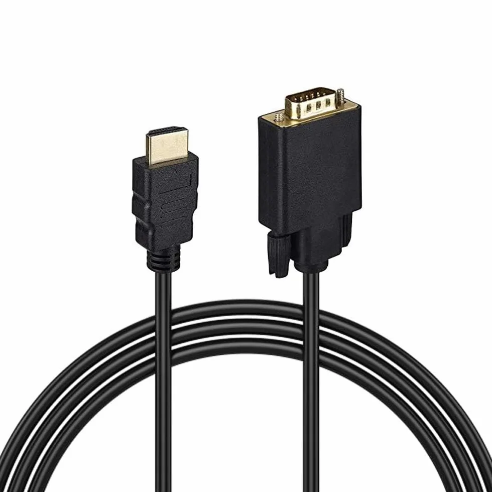 MMOBIEL HDMI do kabla VGA Obraz HDMI do VGA Męski D-Sub 15 Pin M/M złota 1,8 metra