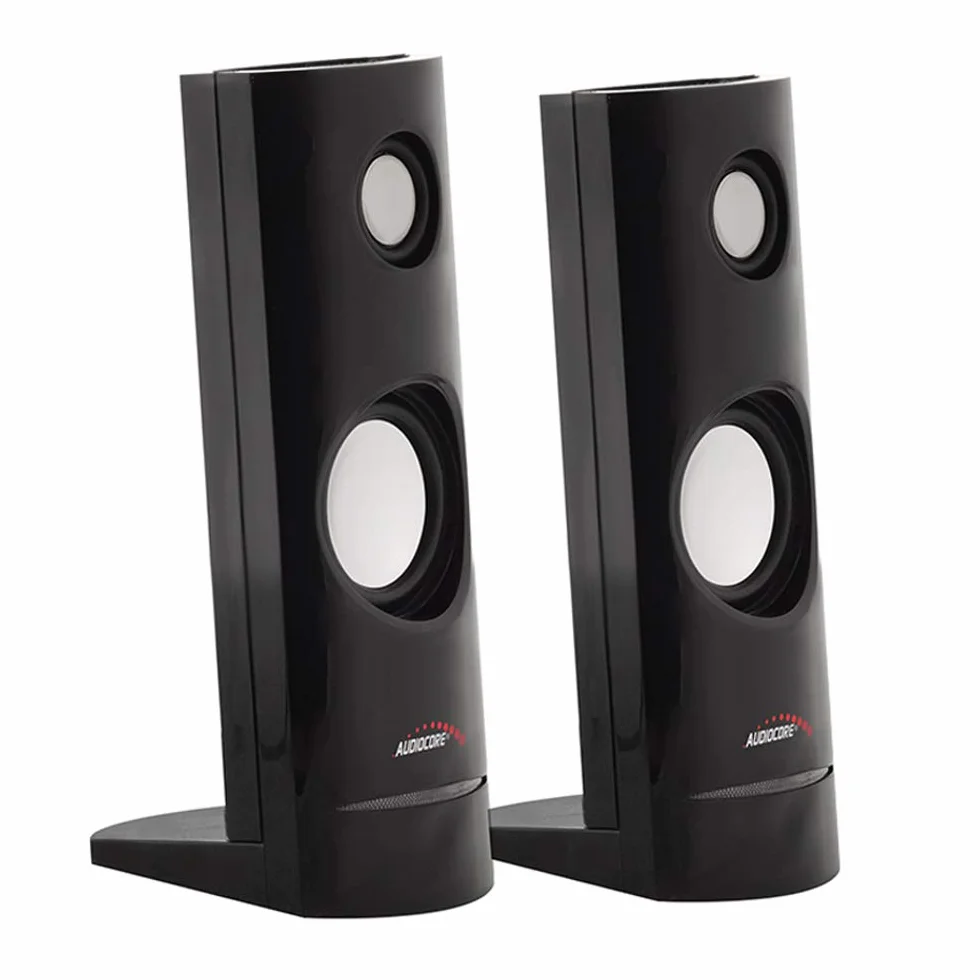 Audiocore AC860 Głośniki Stereo 2.0 Czarne Podświetlane LED Gamingowe USB 8W MiniJack