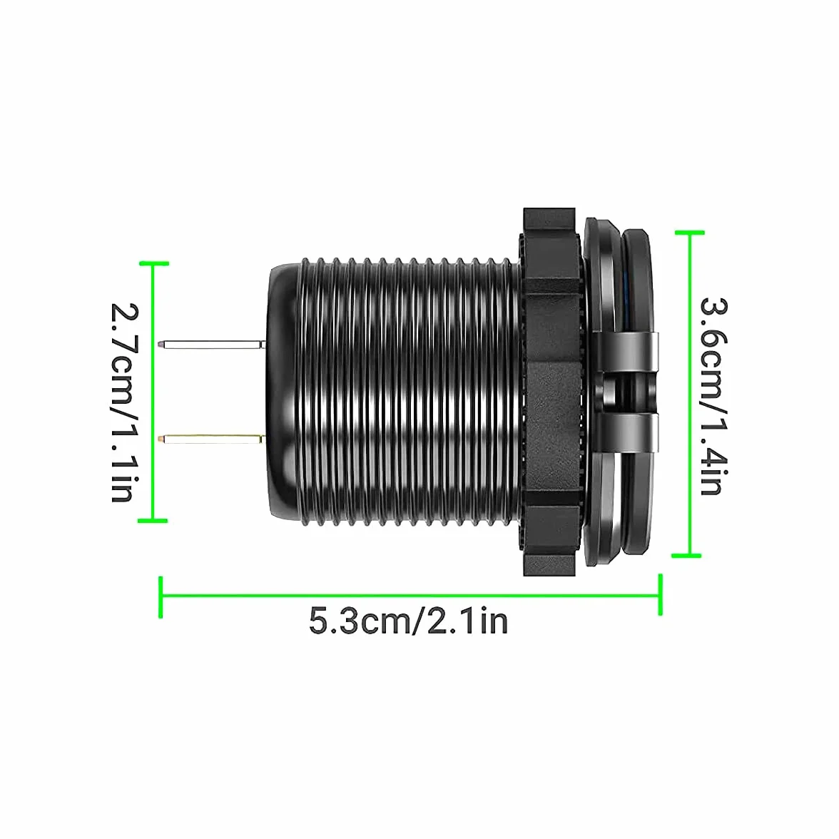 Gniazdo ładowarki samochodowej USB Alnicov 12V/24V 36W Szybkie ładowanie QC3.0 Podwójna ładowarka USB Panel zasilania Szybkie ładowanie Adapter z przełącznikiem Woltomierz LED