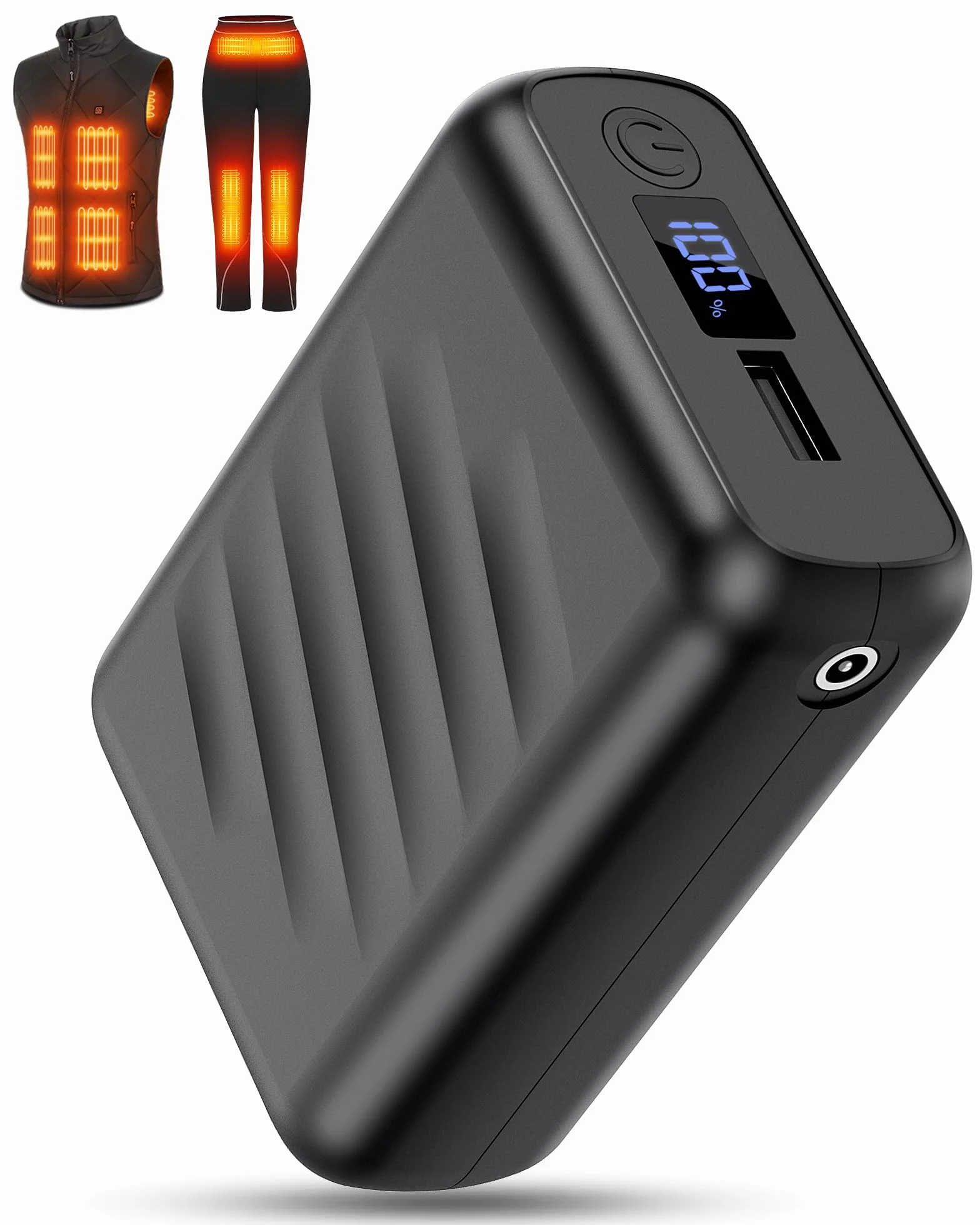 FERNIDA 20000 mAh Powerbank mały, funkcja szybkiego ładowania, akumulator z DC, USB i złącza typu C do podgrzewanych ubrań, przenośny zewnętrzny bank baterii do podgrzewanej kamizelki, spodni i