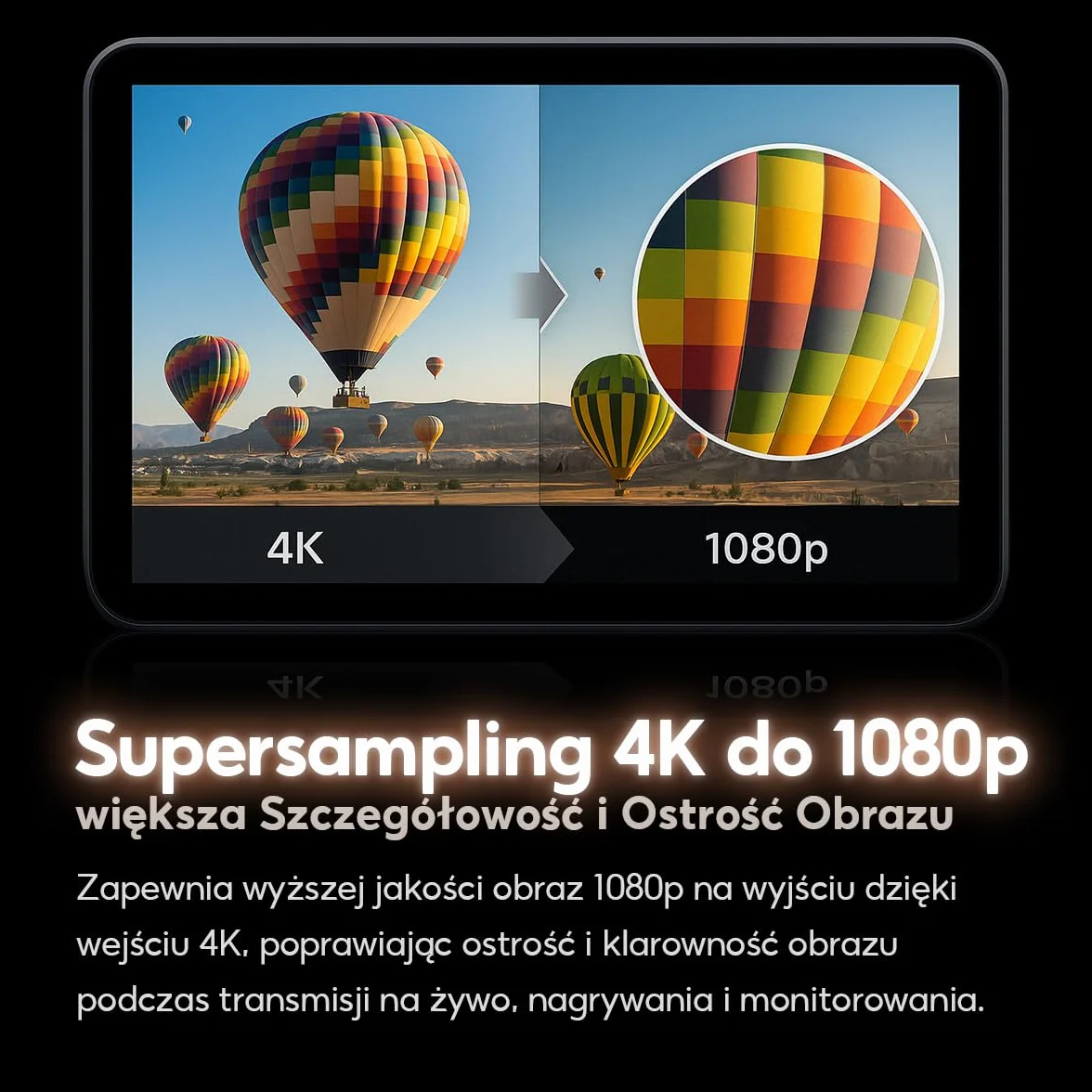 Portkeys LH7P Monitor Polowy 7 Cali 1000 nitów, Ekran Dotykowy, 4K HDMI z 3D LUT, Sterowanie Bezprzewodowe, Kształt Fali Luma, Fałszywy Kolor, Kompatybilny z BMPCC