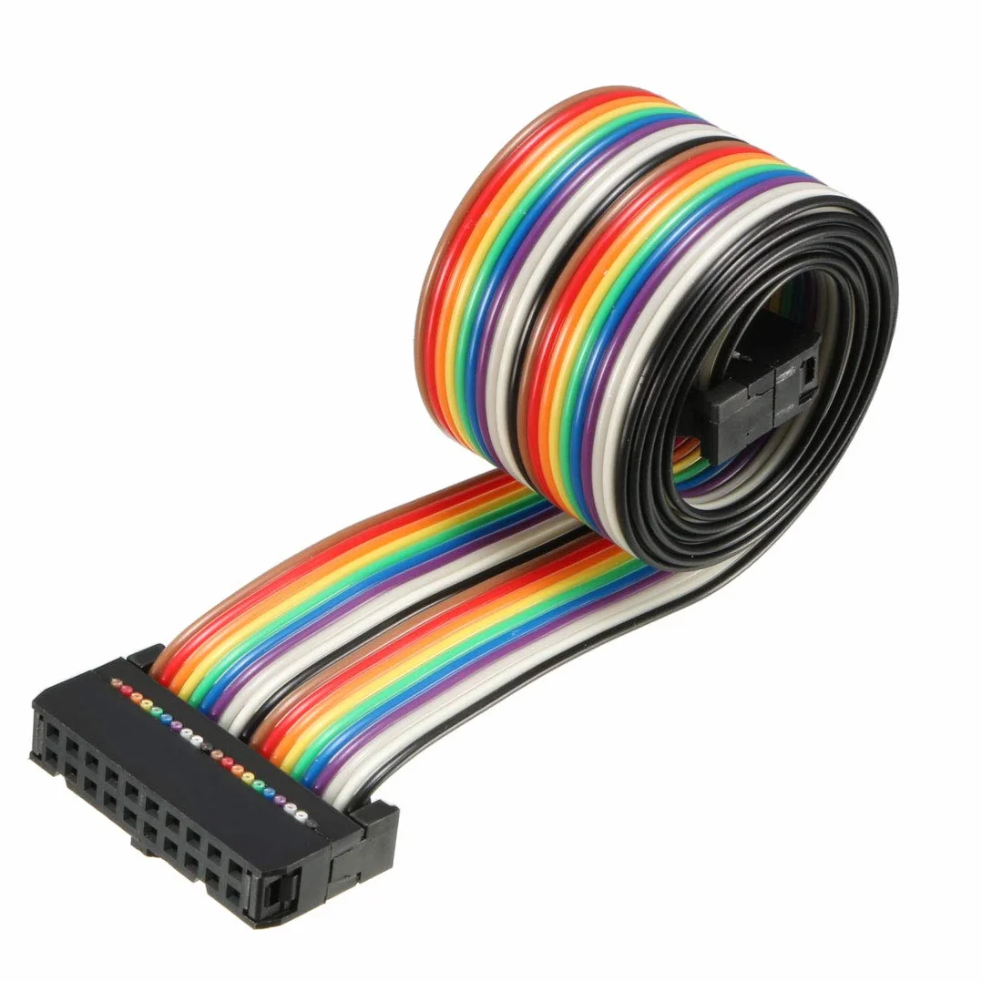 sourcing map IDC 20 pin kabel płaski tęczowy 66 cm 2,54 mm Pitch