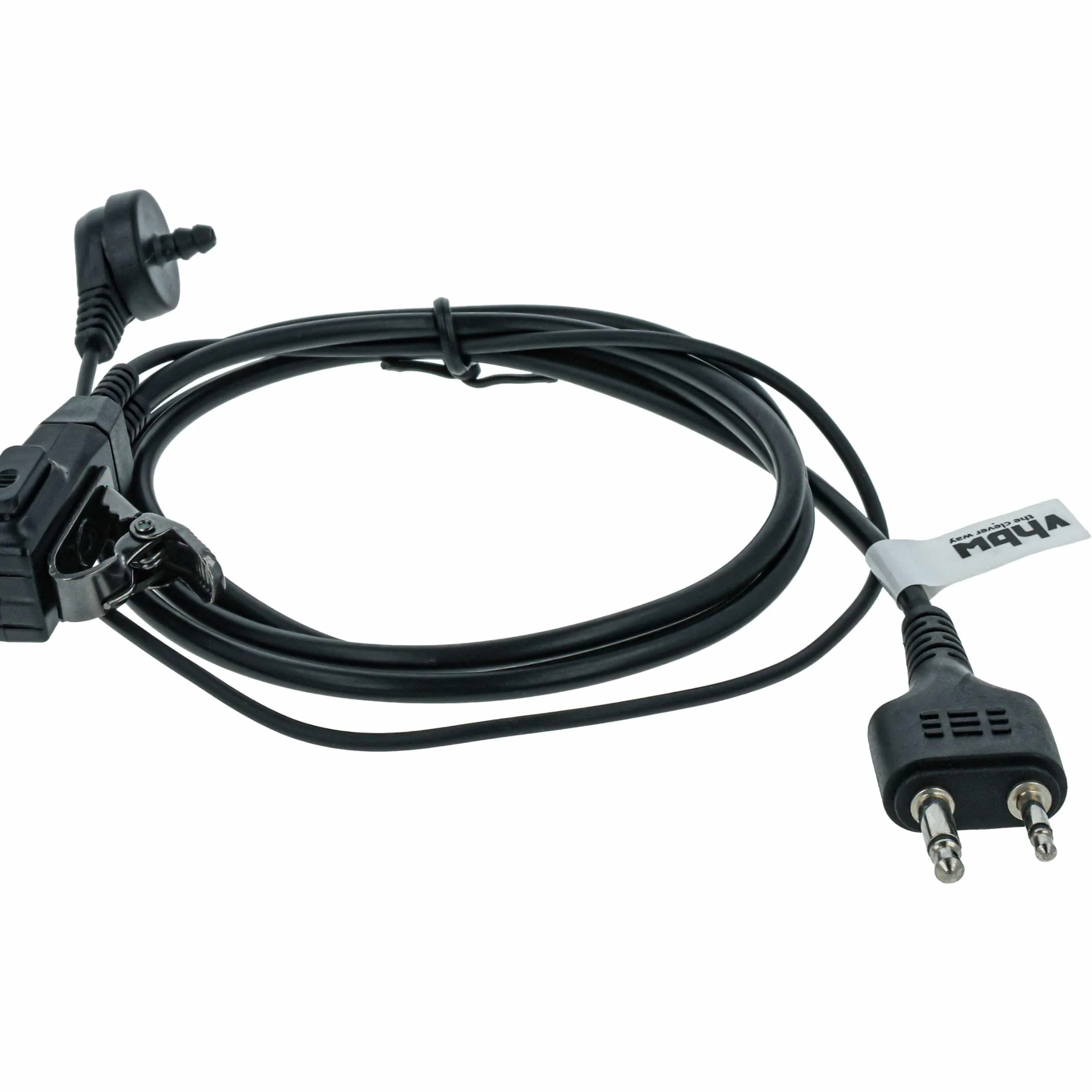 vhbw 5X Słuchawki kompatybilne z Icom IC-4AT, IC-4GE, IC-4GAT, IC-4E, IC-4GA, radio, walkie talkie z mikrofonem ptt, tuba akustyczna