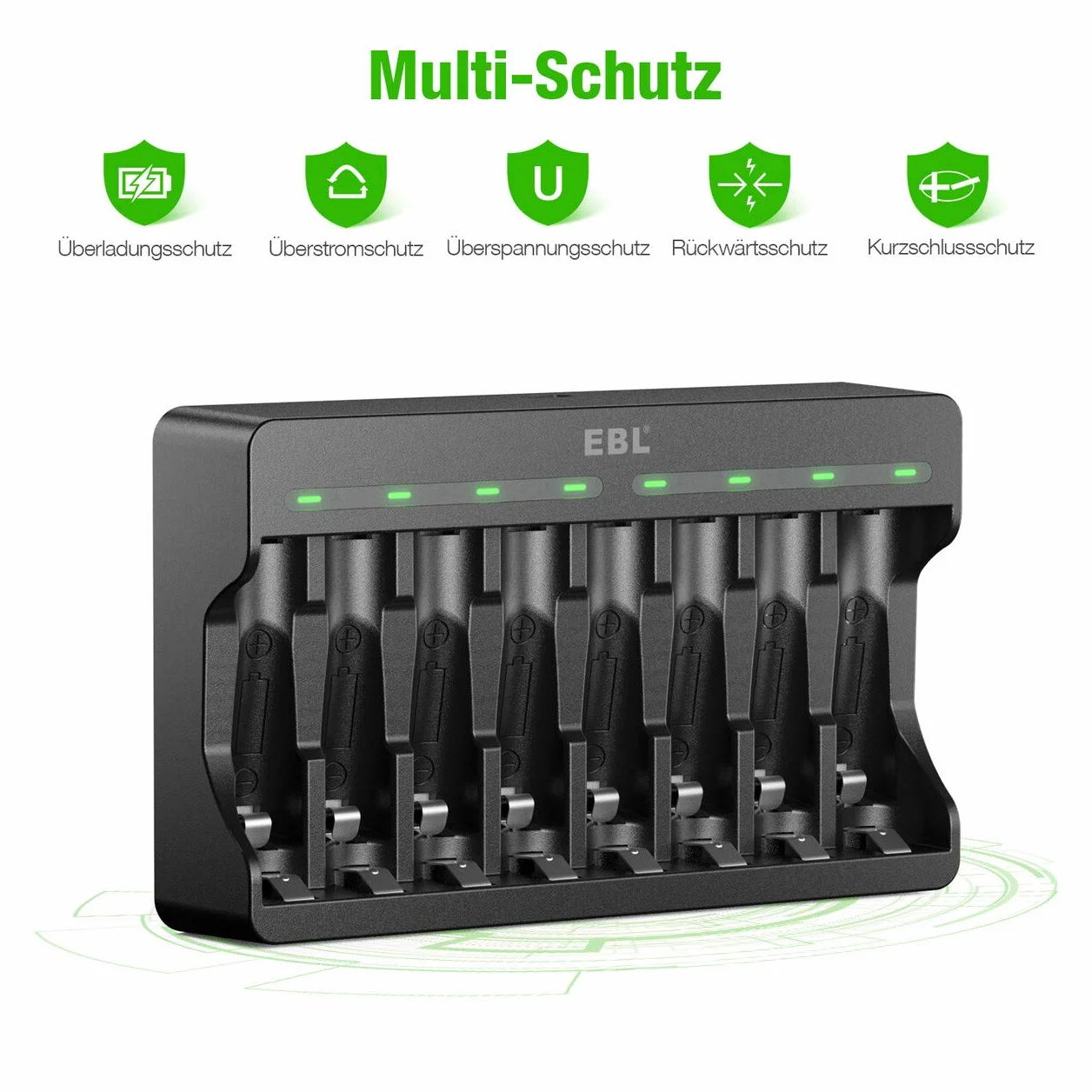 EBL Pakiet baterii AA 3000 mAh 1.5 V z ładowarką M7012 LED Micro USB