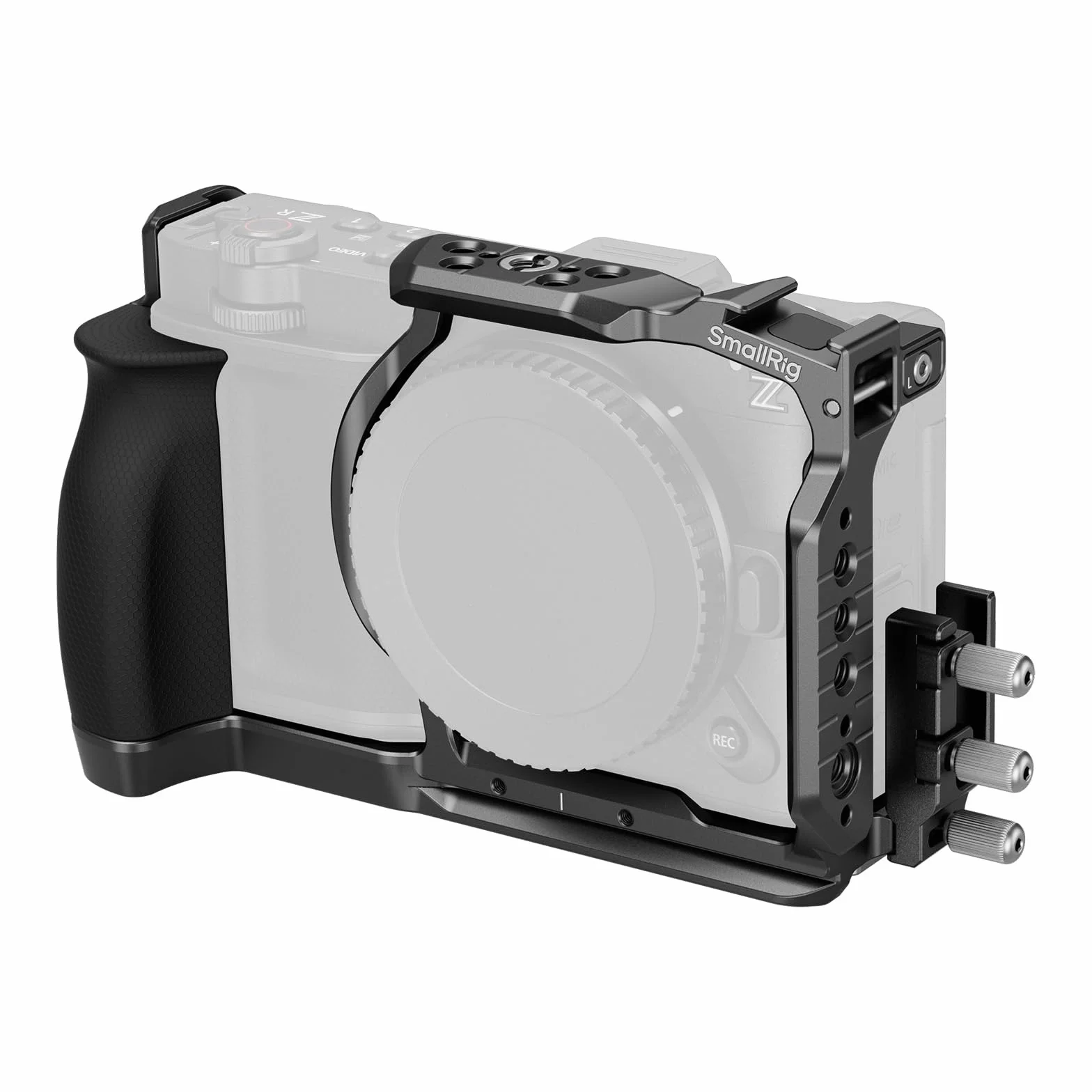 SMALLRIG Klatka przedłużająca „HawkLock” z szybkozłączką do Nikon ZR z uchwytem, ​​wbudowana płytka szybkozłączki do Arca, odpowiednia do stabilizatorów i statywów do DJI RS 2 /RSC 2 /RS 3 Pro, 5904