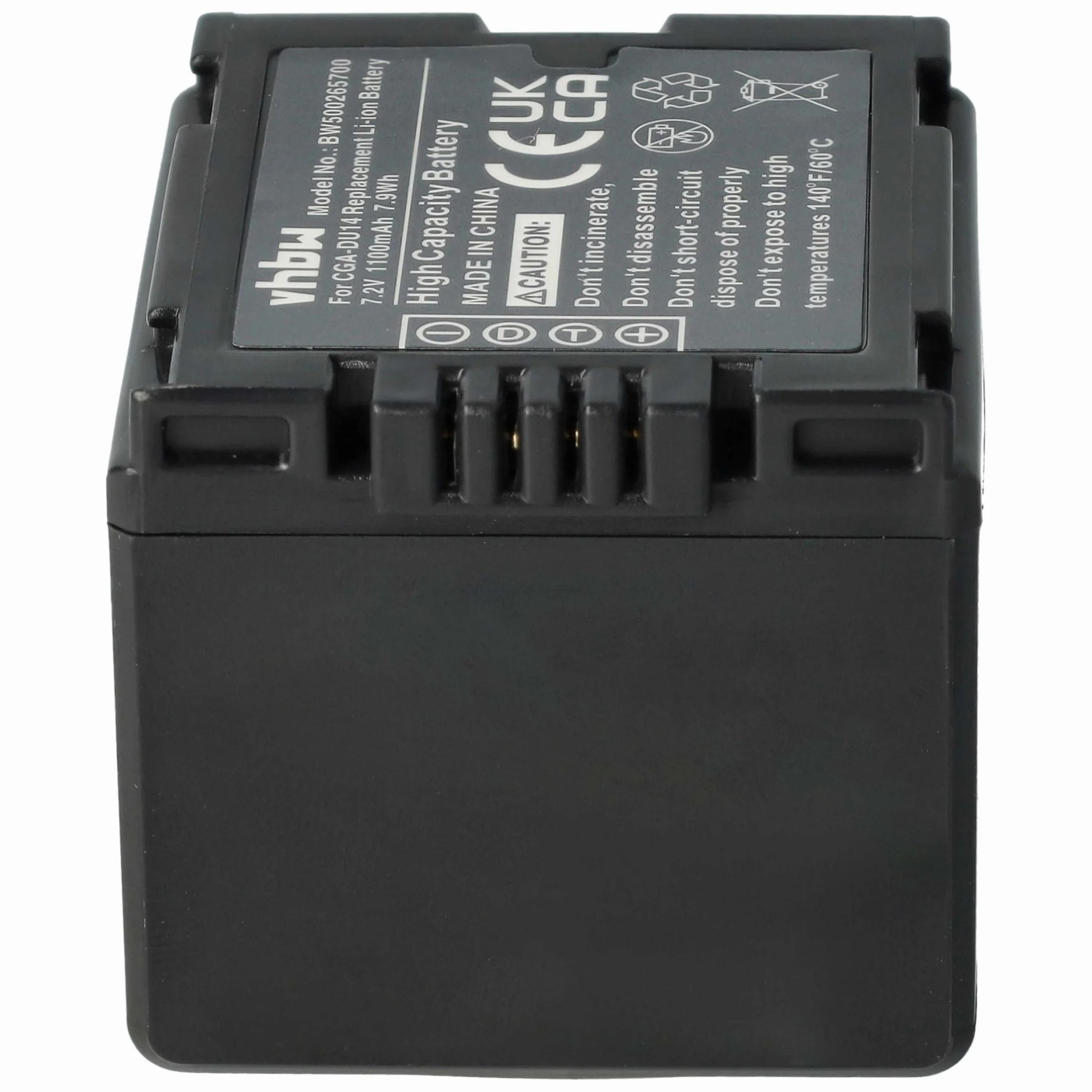 Bateria LI-ION 1100mAh (7,2V) kompatybilna z PANASONIC zastępuje CGA-DU07 / CGA-DU14 / CGA-DU21 / CGR-DU06 / VW-VB070 / VW-VBD140 / VW-VBD210