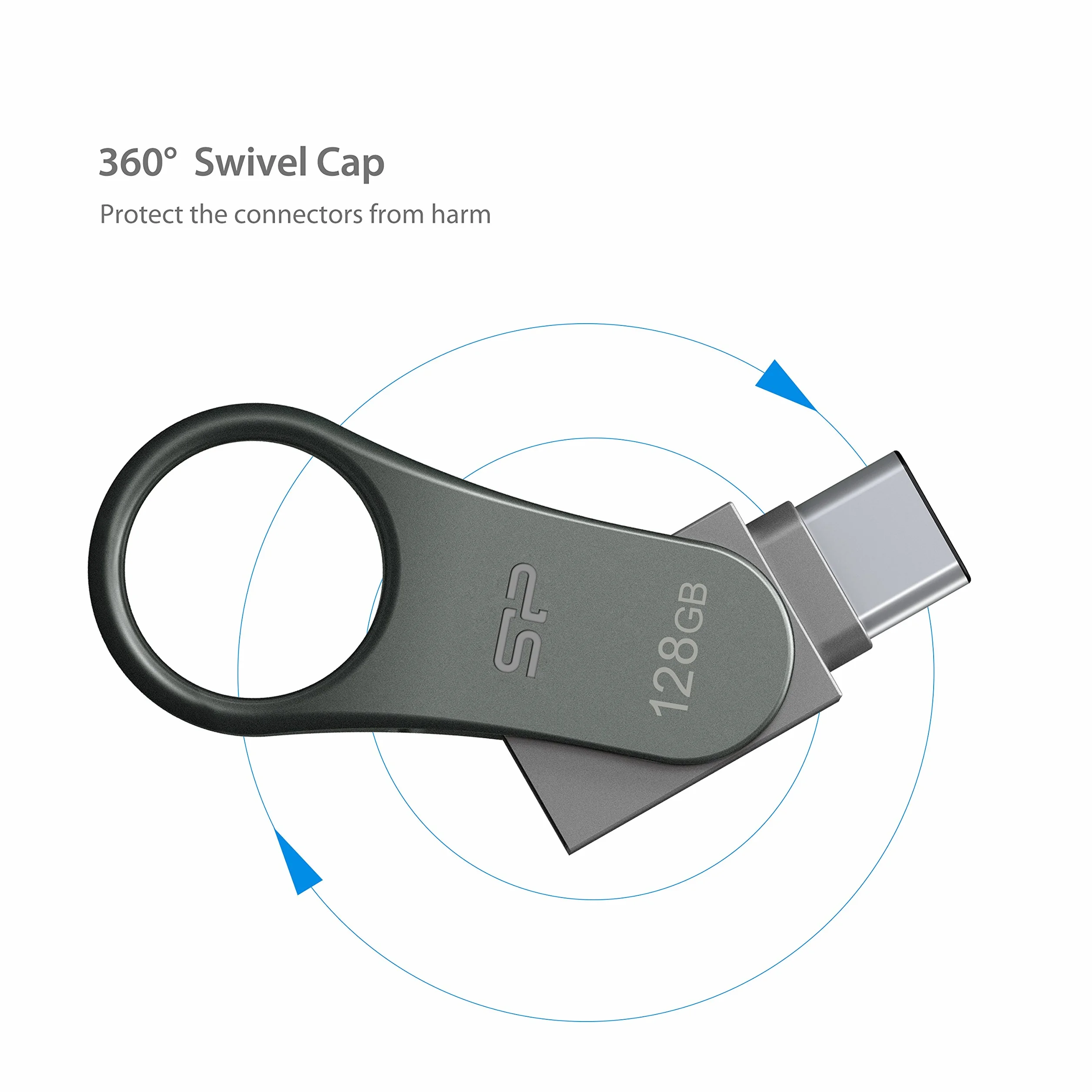 Silicon Power 128 GB typu C i typ A Dual USB 3.0/3.2 Gen 1 Dual Flash Drive, Mobile C80