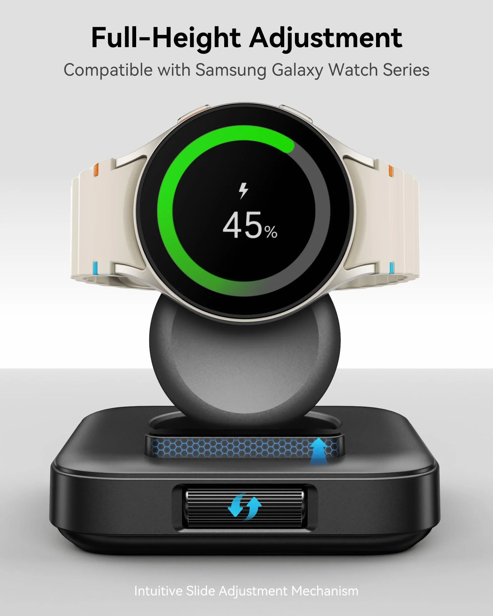 Przenośna Ładowarka dla Samsung Galaxy Watch 8/8 Classic/7/Ultra/FE/6/6 Classic/5/5 Pro/4/4 Classic/3/Active 2/Active, 1800mAh Zegarka Ładowarka do Podróży, SwanScout 303S
