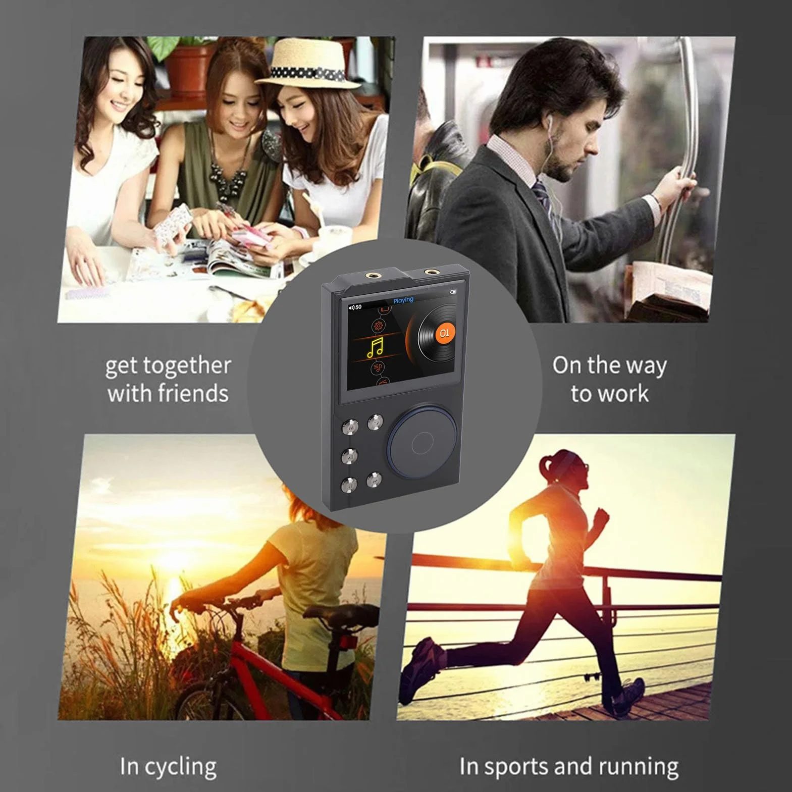 LICAEVEY Odtwarzacz MP3 HiFI z Bluetooth 5.3 | 2,4 "Display HD Portable Music Player | Bezprzestierny DSD FLAC Digital Audio Player | 16 GB + 256 GB Rozszerzalny pamięć