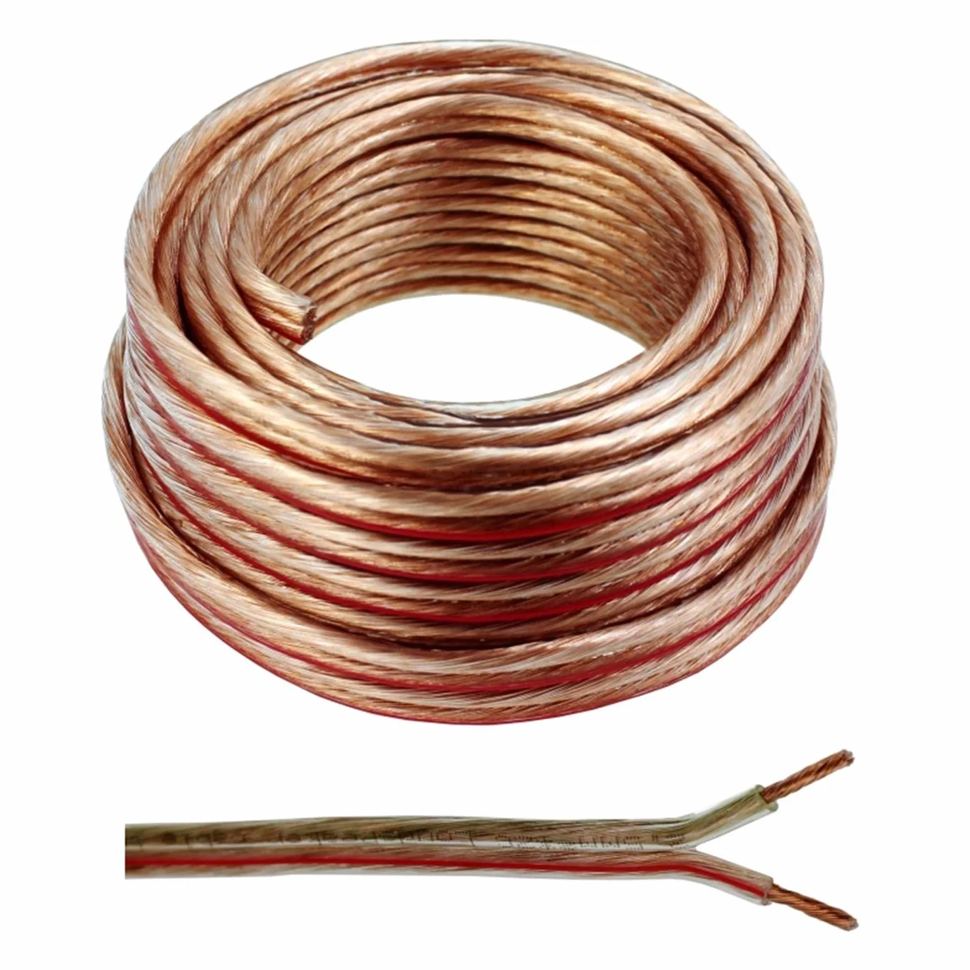 Kabel głośnikowy 2 x 4,00 mm2-10 m - przezroczysty - CCA - kabel audio - kabel głośnikowy