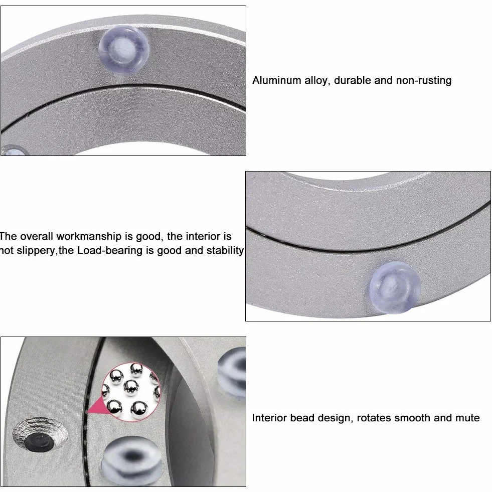 Yosoo Heavy Duty Aluminium Legierung Rotierende Lager Turntable Runde Speisetisch Smooth Swivel Plate (Abmessung : 8inch)