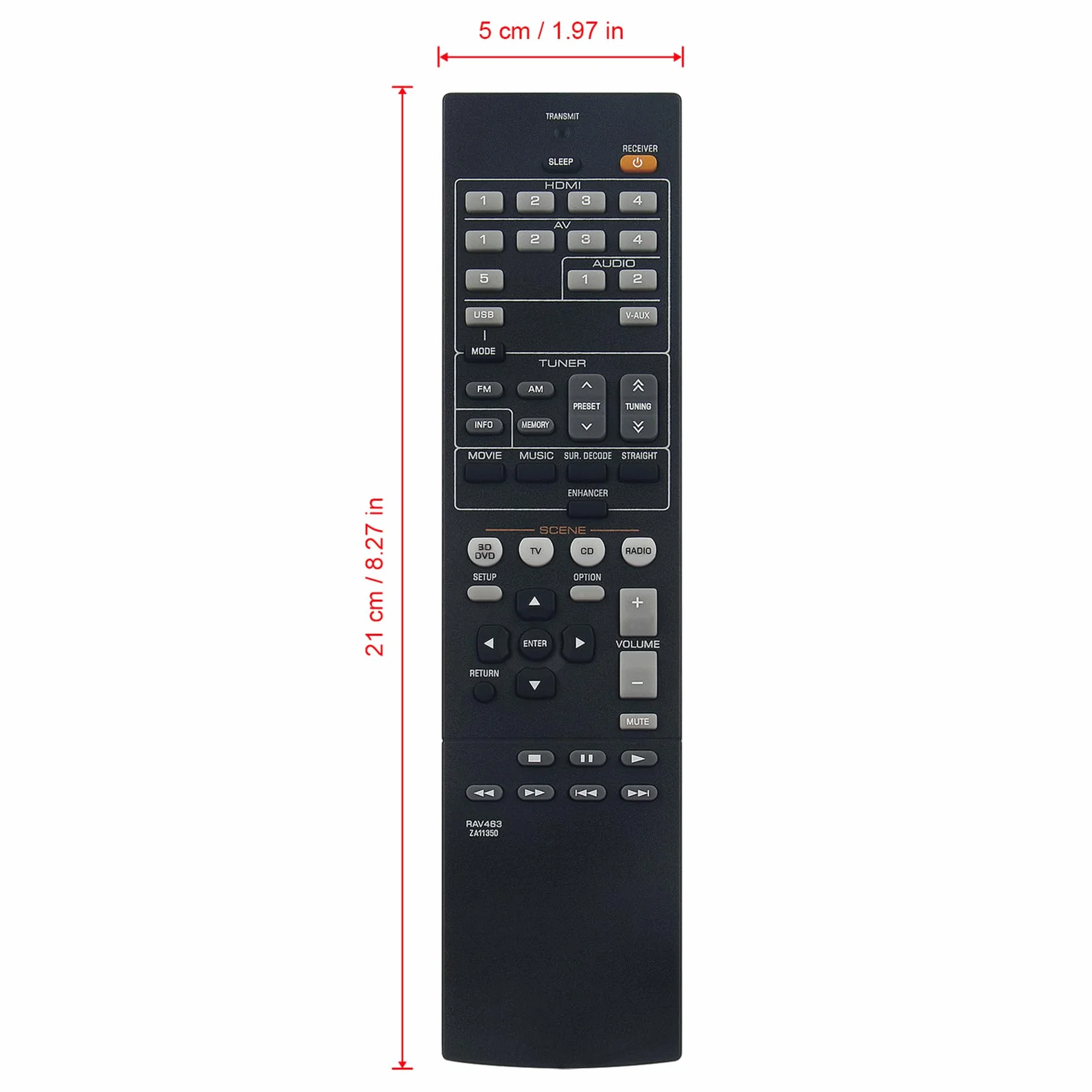 RAV463 ZA11350 Wymienny pilot do odbiornika Yamaha AV RX-V373 RX-V375BL HTR-3065 HTR3065 HTR-3066 HTR3066
