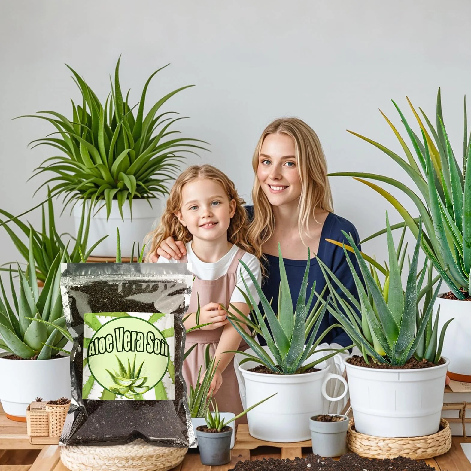 Mieszanka gleby doniczkowej Aloe Vera, gotowa do użycia do sadzonek i uprawy roślin aloesowych lub innych roślin doniczkowych (2 l)