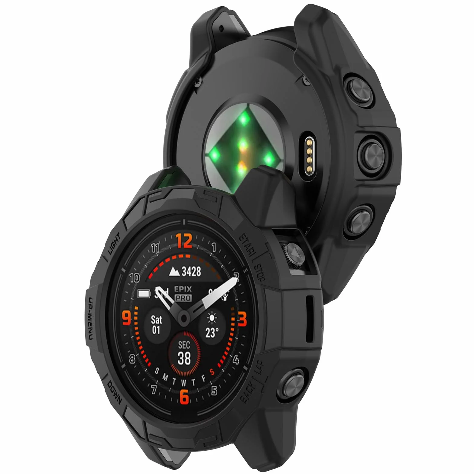 Etui kompatybilne z Garmin Epix Pro Gen 2 47 mm/Fenix 7 Pro/Fenix 7, etui ochronne z TPU, osłona ramy zegarka, akcesoria (czarne)
