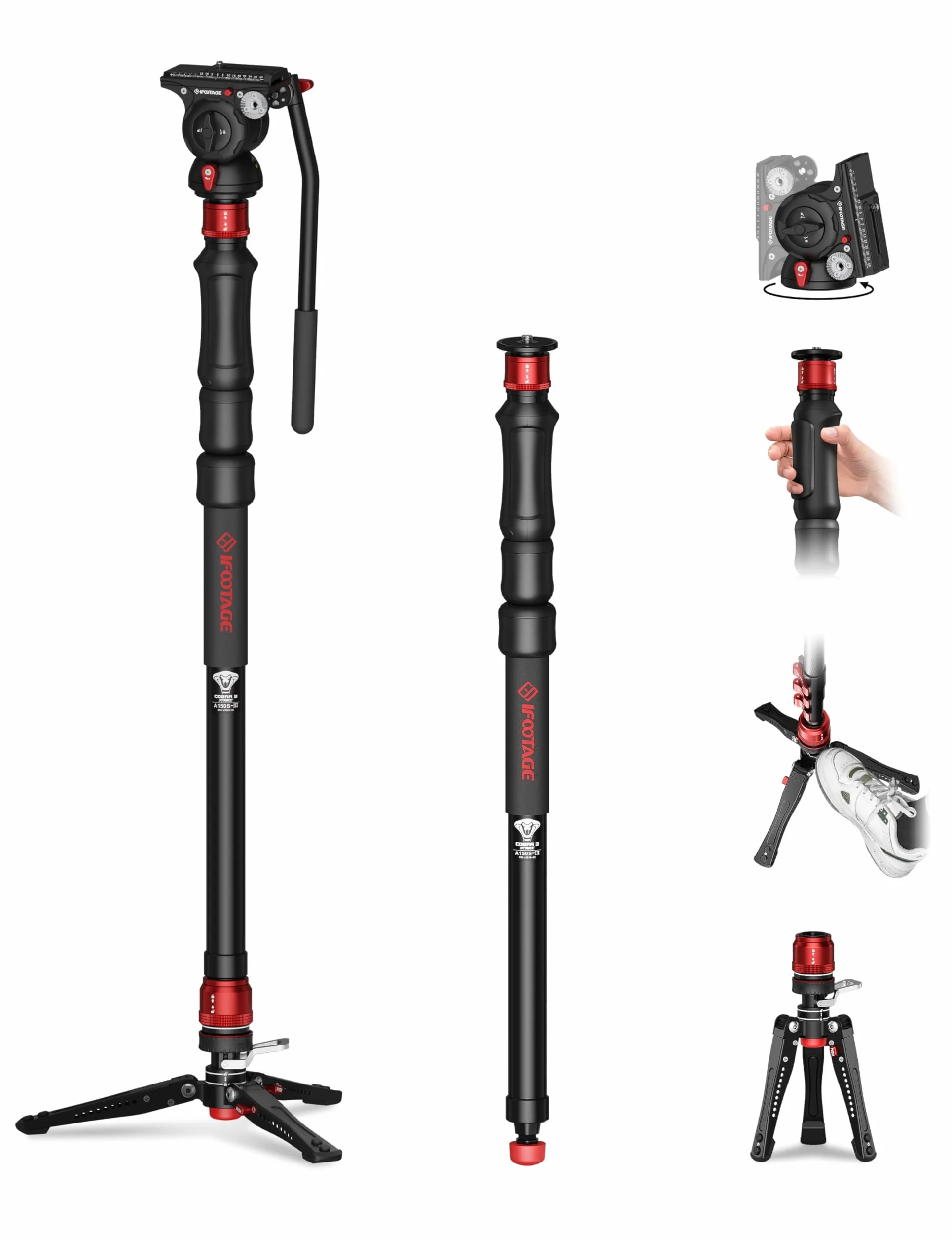 IFOOTAGE Cobra 3 Strike Monopod A150S-