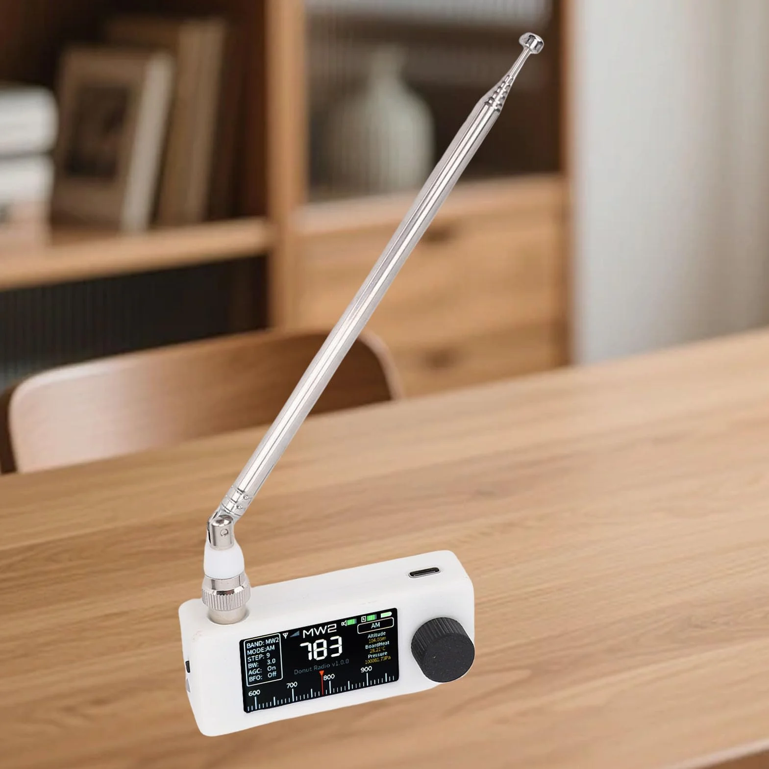 Bewinner SI4732 Odbiornik Radiowy AM FM LSB USB z Kolorowym Ekranem, Przenośne Kieszonkowe Radio Krótkofalowe, Ulepszone Odbiór, 10H Bateria, Awaryjna podróż (WHITE)