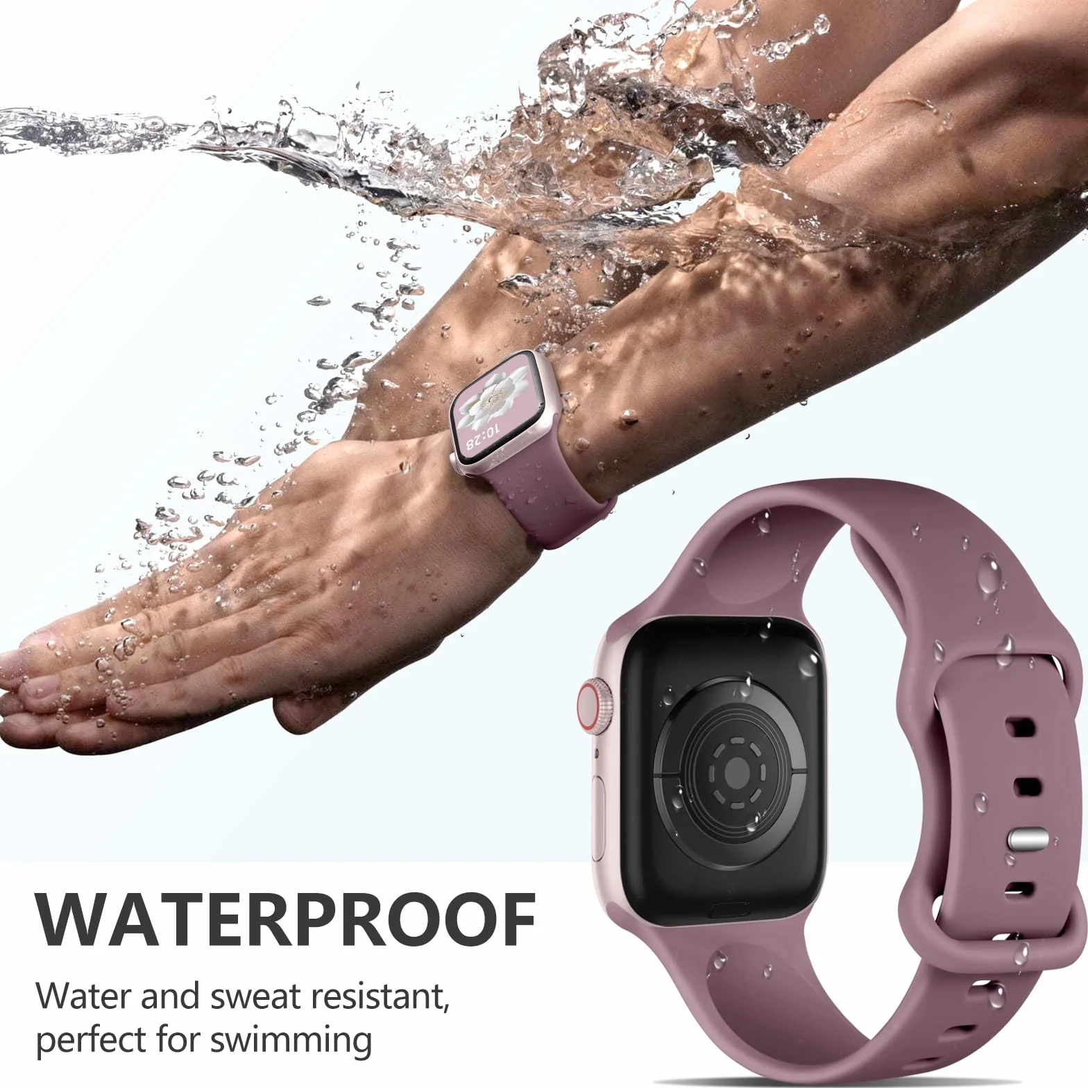 Dirrelo Pasek kompatybilny z Apple Watch 42 mm, 41 mm, 40 mm, 38 mm, 46 mm, 45 mm, 44 mm, 42 mm, 49 mm, dla kobiet i mężczyzn, miękki silikonowy pasek sportowy do iWatch SE Ultra 2 Series 10 9 8 7 6 5