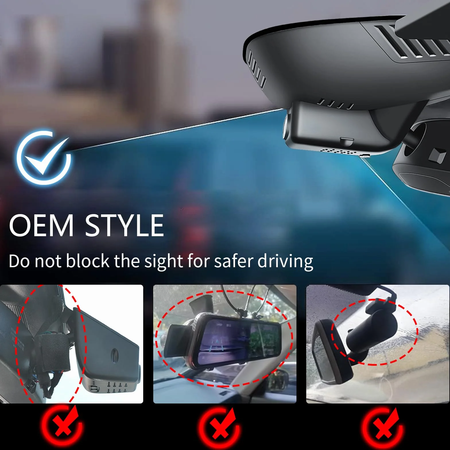 MANGOAL 4K UHD 2160P Kamera samochodowa, Wygląd OEM Dash Cam, Dotyczy do Volvo XC40 2023-2026 i XC40 Recharge 2021-2024 (Model B), B4 B5 T4 T5 P8 Accessories, Czujnik G, WiFi & App, Karta 64 GB | (Model B), B4 B5 T4 T5 P8, wygląd OEM, WiFi i aplikacja, na