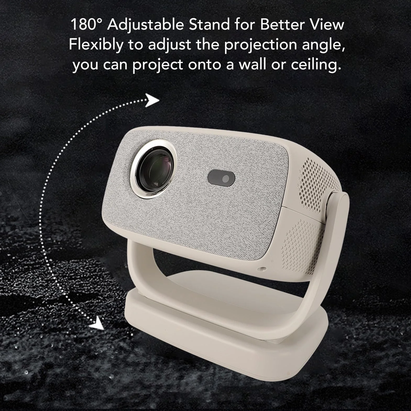 Projektor z Wi Fi 6 Bluetooth 5.3, Przenośne Projektory 4K Obsługujące 4K 1080P FHD, Zewnętrzny Projektor Filmowy do Kina Domowego, Kompatybilny z Telefonem, TV Stick, Laptopem