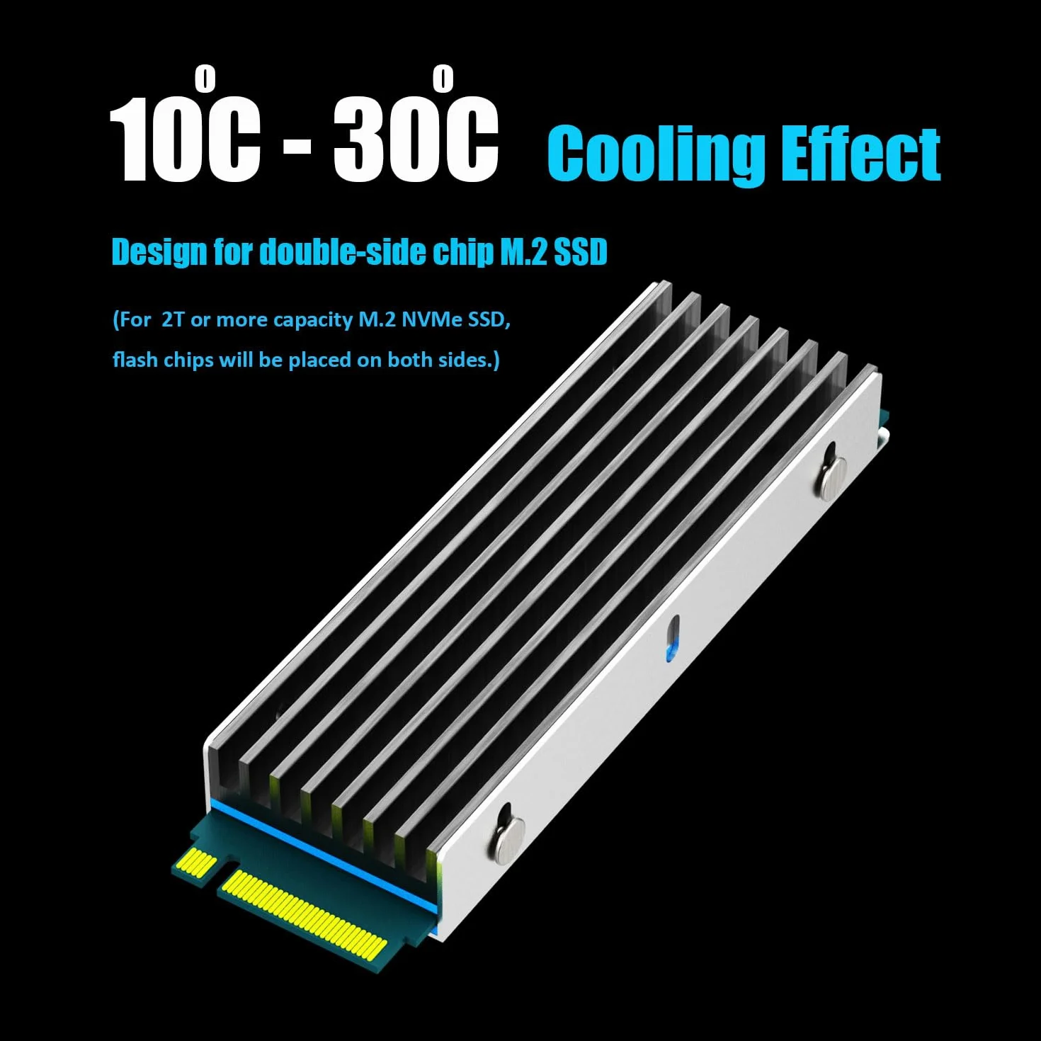 GLOTRENDS M.2 Radiator śrubami M.2 i podkładkami termicznymi do jednostronnych/dwustronnych dysków SSD M.2, instalacja w komputerach PC/PS5/PS5 Slim (2 opakowania)