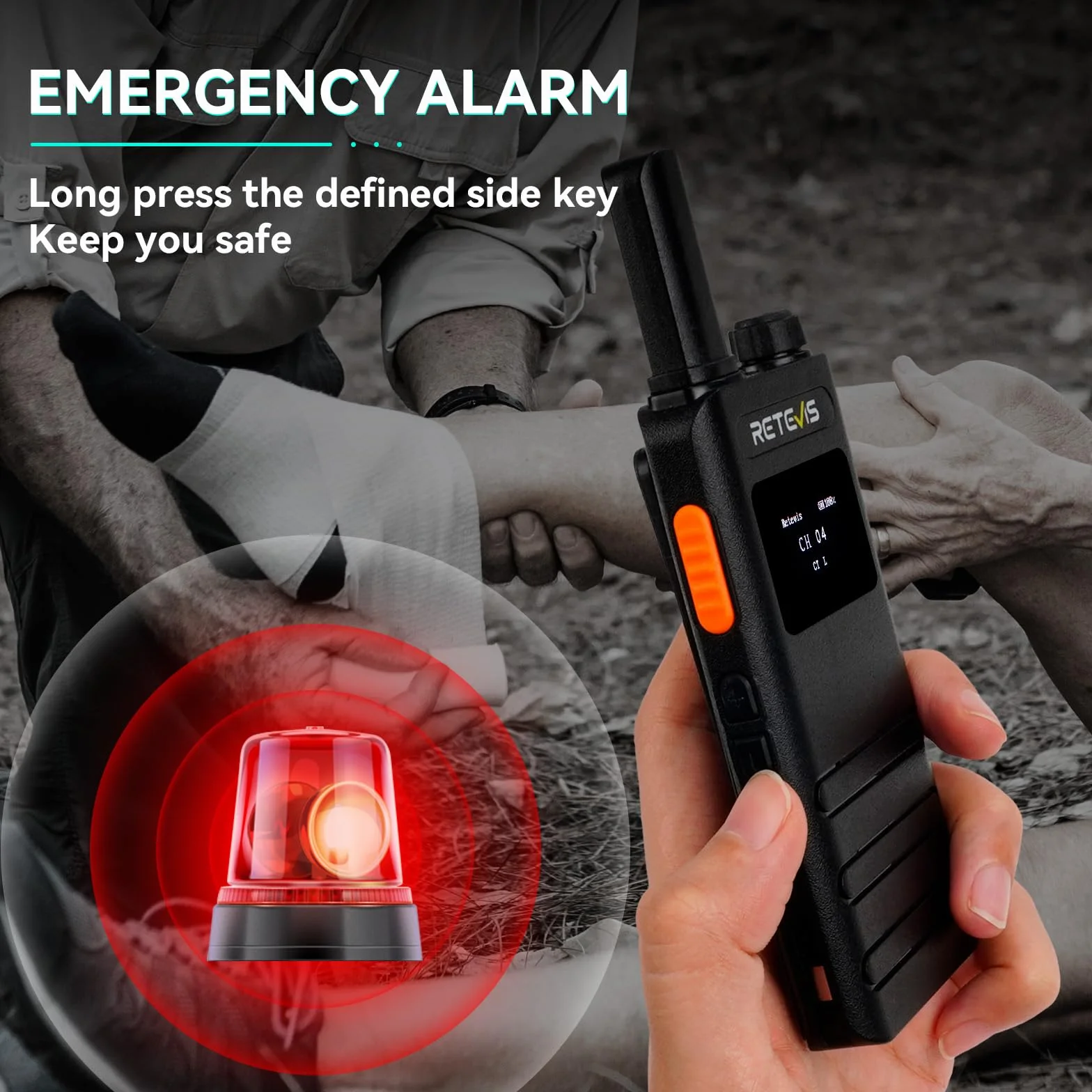 Retevis B63S Walkie Talkie Możliwości Ładowania, Ręczne Radio 2-Kierunkowe PMR446, USB C, LCD VOX Wolne Ręce Profesjonalne Walkie-Talkie Dla Rodziny Kempingowej (2 Szt, Czarne)