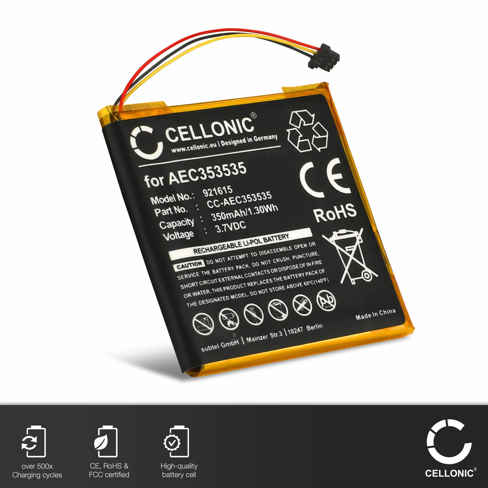 Bateria premium CELLONIC® kompatybilna z Beats Solo 2.0, Solo 3.0, Beats AEC3535 350 mAh zapasowa bateria zapasowa
