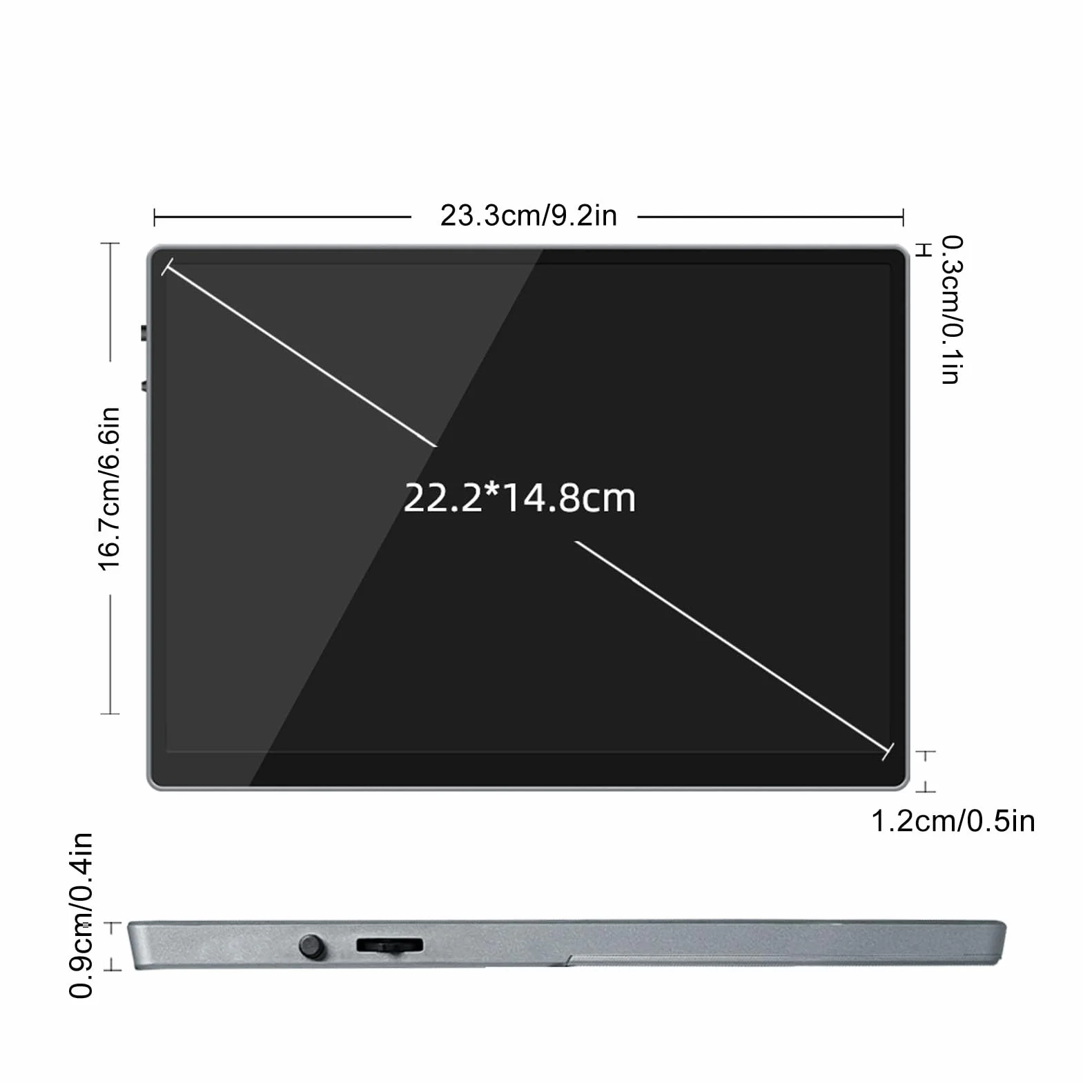 Przenośny Monitor, Mały Monitor z Ekranem Dotykowym 10,5 Cala i rozdzielczością 1920x1280 z Podwójnym Głośnikiem, Zewnętrzny Monitor do Gier do Laptopa Telefon Komputer do