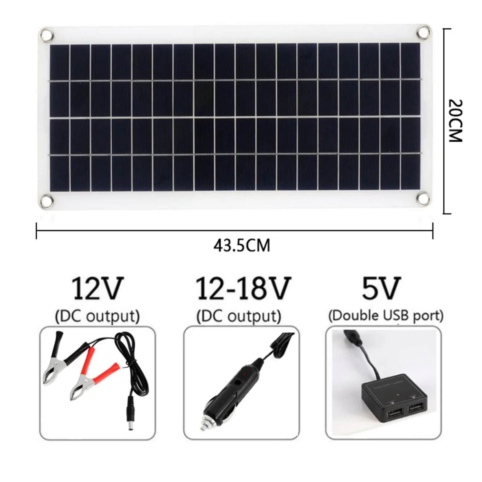 łAdowarka Z Panelem SłOnecznym Zestaw paneli słonecznych 60W kompletny podwójny port USB z kontrolerem ogniwa słoneczne do samochodu jacht RV łódź ładowarka do telefonu Moblie(Only Solar Panel)