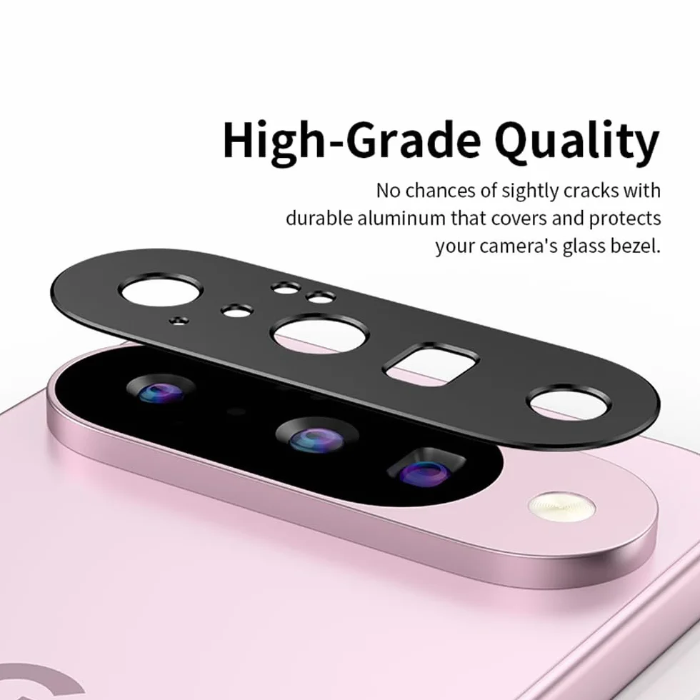 dla Google Pixel 10 Pro XL Folia Ochronna na Soczewki, [2 Pack] Aluminiowa Osłona Obiektywu Aparatu, Etui Przyjazny, Anti-Scratch-Czarny