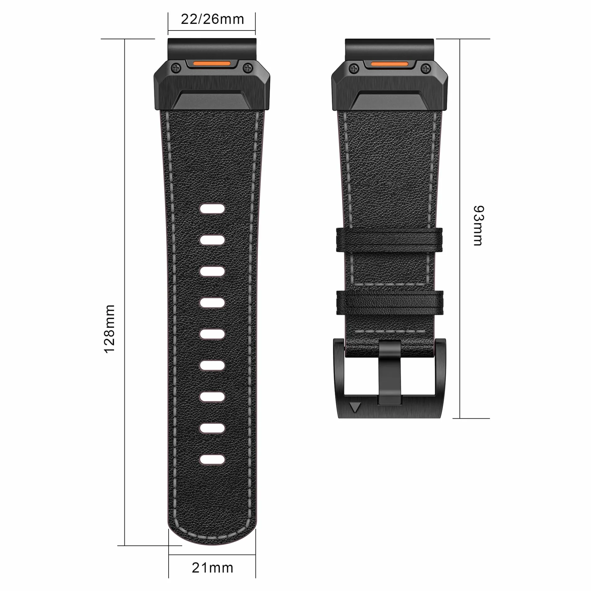 22 26MM skórzany pasek do zegarka paski do Garmin Fenix ​​7X7 6X6 Pro 5X5 Epix Gen 2 inteligentny zegarek opaski na rękę bransoletka