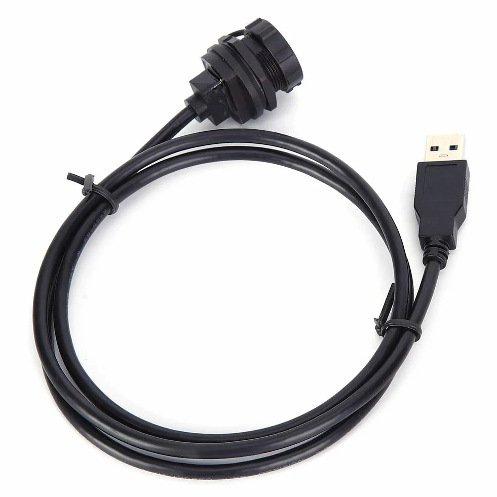 Wodoszczelne złącze USB 3.0, męskie złącze kablowe, montaż na panelu sterowania, adapter do telefonów komórkowych, samochodów, dysków twardych, przemysłowych