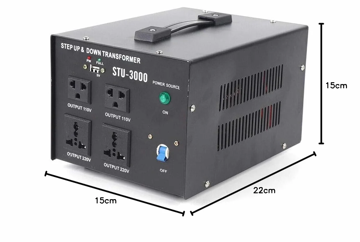 Przetwornica napięcia, 110 V-220 V, 3000 W, USB, konwerter napięcia