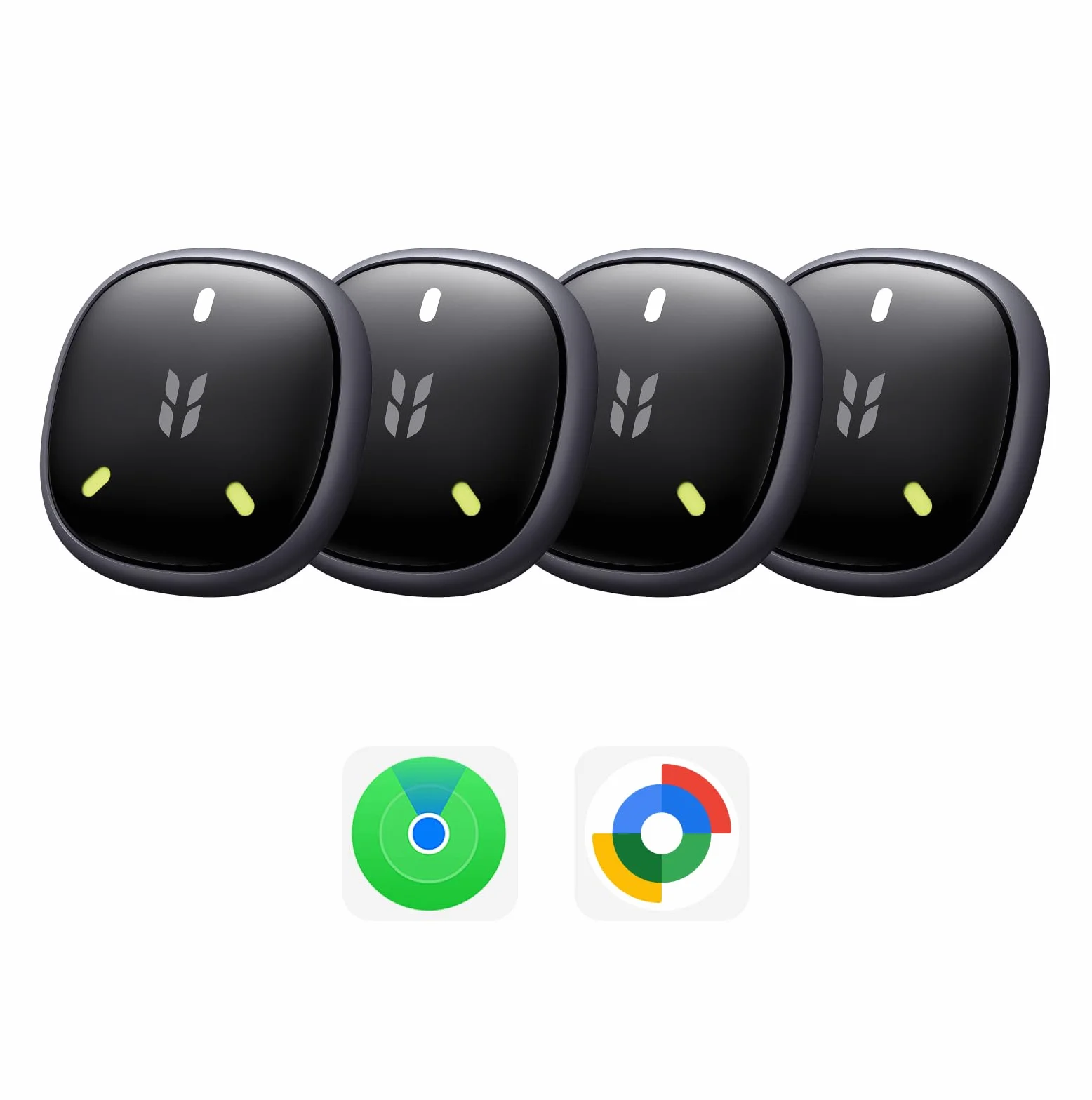 UGREEN FineTrack Mini Duo 2 Tracker kompatybilny z iOS i Android, 4 szt. | GPS tracker z sygnałem 110dB, Świecący design, IP68, Lokalizator do walizek, kluczy, plecaków itp.