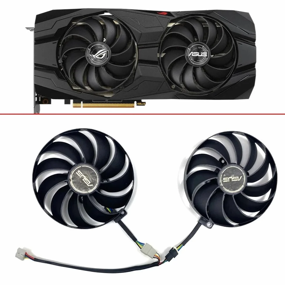 95 mm 6PIN T129215SU RX5500 XT 5700 GTX1660 wentylator GPU do ASUS ROG-STRIX-RX 5500 RX 5700-O8G-EVO GTX1650-A4G do gier wentylatory chłodzące części laptopa (2 szt.)