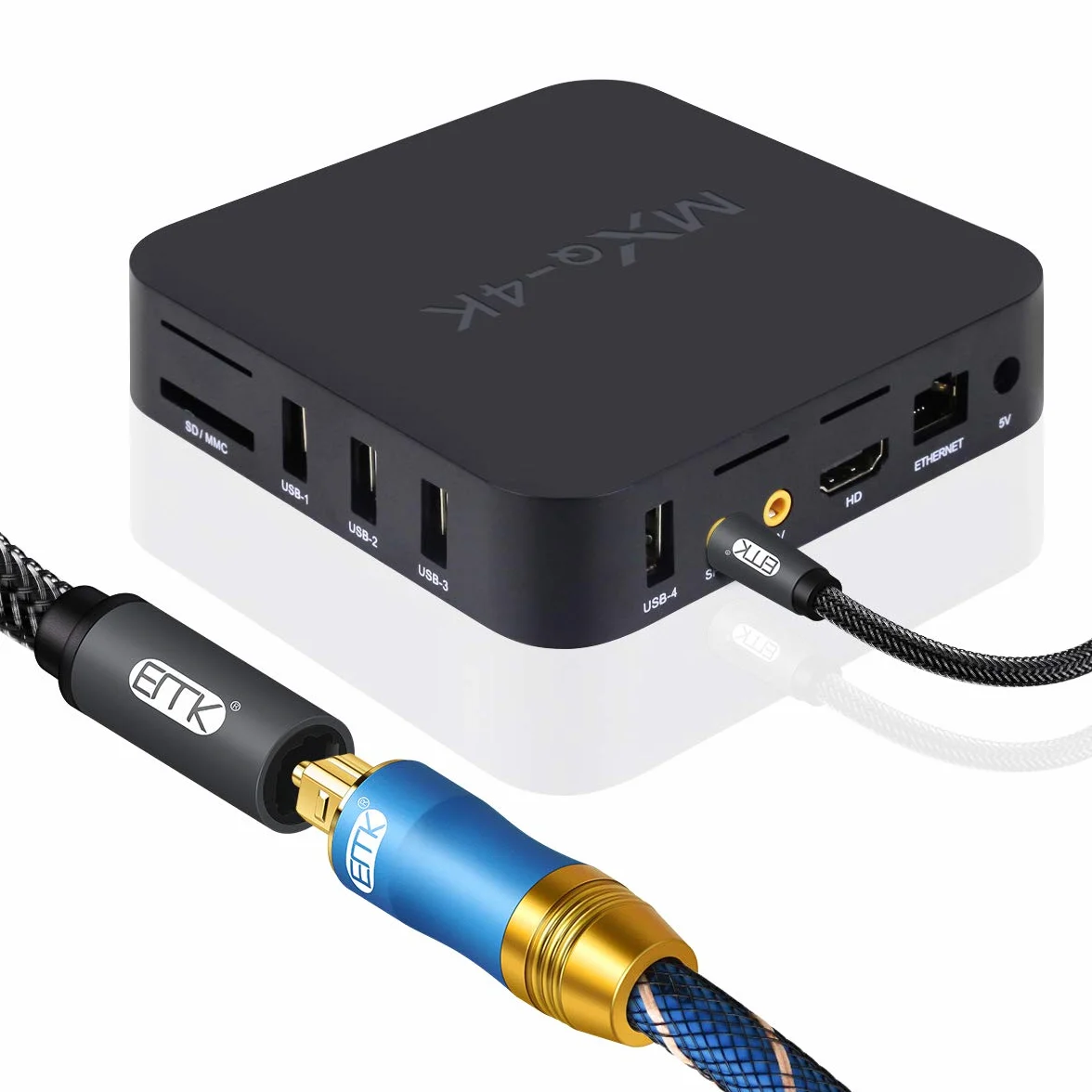 EMK Digital Sound Toslink na mini Toslink kabel 3,5 mm SPDIF kabel optyczny 3,5 do optycznego kabla audio (rozszerzenie optyczne do 3,5 mm, 1 m)