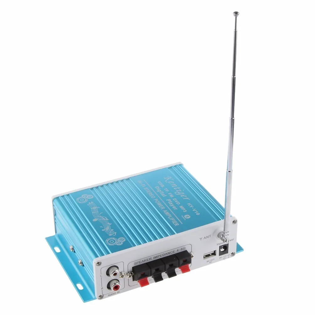 Mini Bluetooth Hi-Fi Stereo Audio AMP wzmacniacz basów wzmacniacz MP4 12 V wsparcie FM/MP3/TF/USB/DVD do samochodu motocykla samochodu samochodu samochodu CD DVD