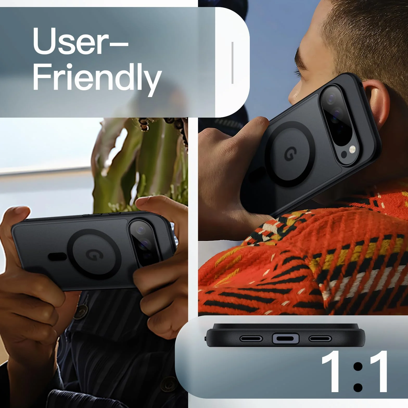 JETech Etui Magnetyczne dla Google Pixel 10/10 Pro 2025, Kompatybilne z MagSafe i Ładowarka Pixelsnap, Półprzezroczysty Matowe Tył Odporny na Wstrząsy Osłona Telefonu (Obsydian)