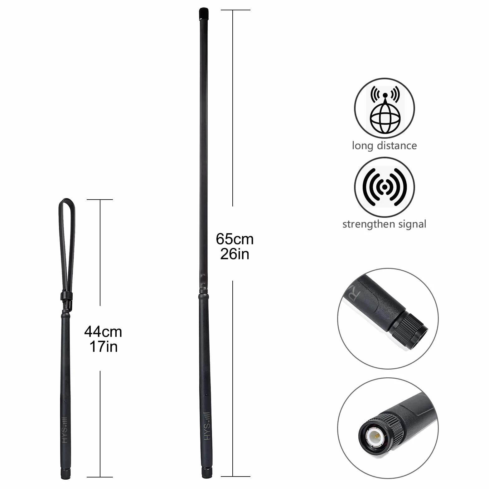 HYS 27 MHz CB Walkie Talkie Antena gumowa, składana antena kompatybilna z President Randy-3 PNI Escort HP 72, przenośne przenośne radio CB