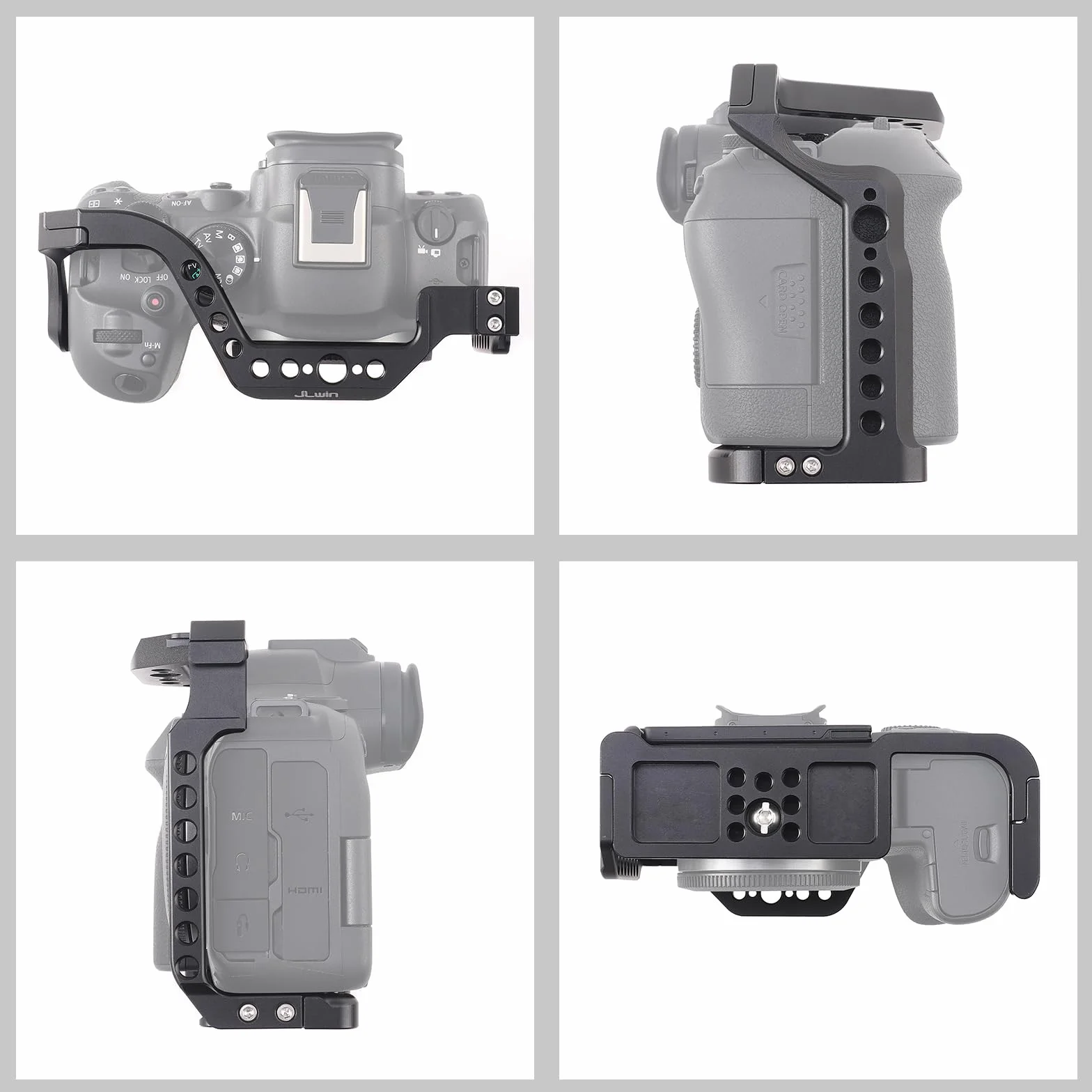 FOTGA Klatka na aparat Canon EOS R6 Mark II, górny uchwyt, ze stopu aluminium, video vlogging, kamera rig, z płytką do szybkiego montażu do Arca Swiss Standard
