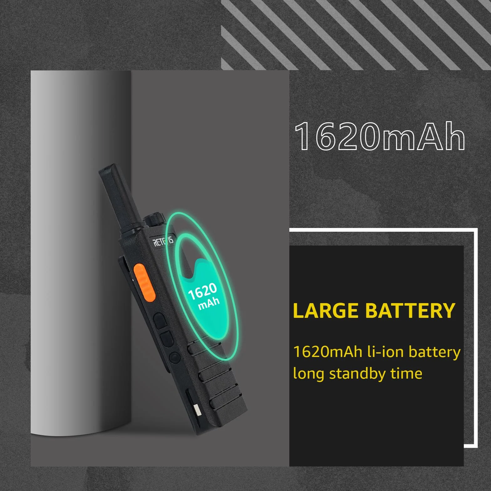 Retevis RT622P Walkie Talkie Mini, 15mm Ultra-cienki, USB-C Akumulator Krótkofalówka 1620mAh Bateria, VOX, Profesjonalna Restauracja Walkie Talkie Przenośne ze Słuchawkami (4 Szt., Czarny)