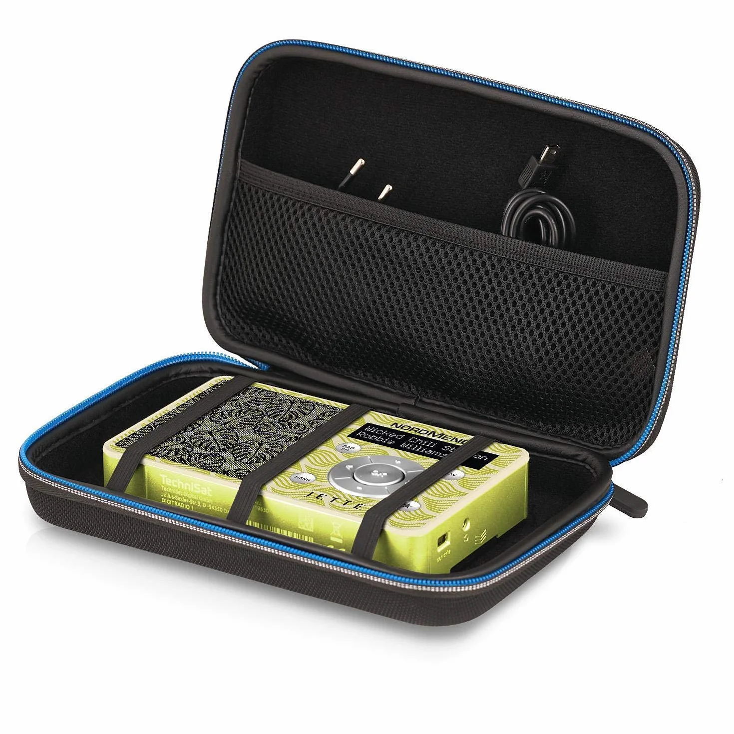 Wicked Chili Etui na radio DAB+ kompatybilne z TechniSAT DIGITRADIO 1, NORDMENDE Transita 100, Techni-SAT Viola Akkuradio (wnętrze 21 x 13 x 4,5 cm) czarne, czarne