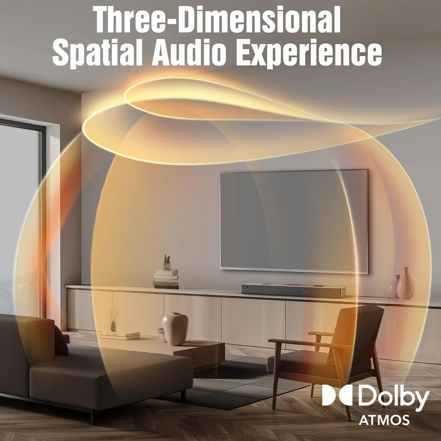 Hiwill 5.2.2 Dolby Atmos Drewniany Soundbar, 400 W Uniwersalne głośniki kina domowego TV z wbudowanym podwójnym subwooferem, 2 głośniki skierowane do góry, WoNoble A502