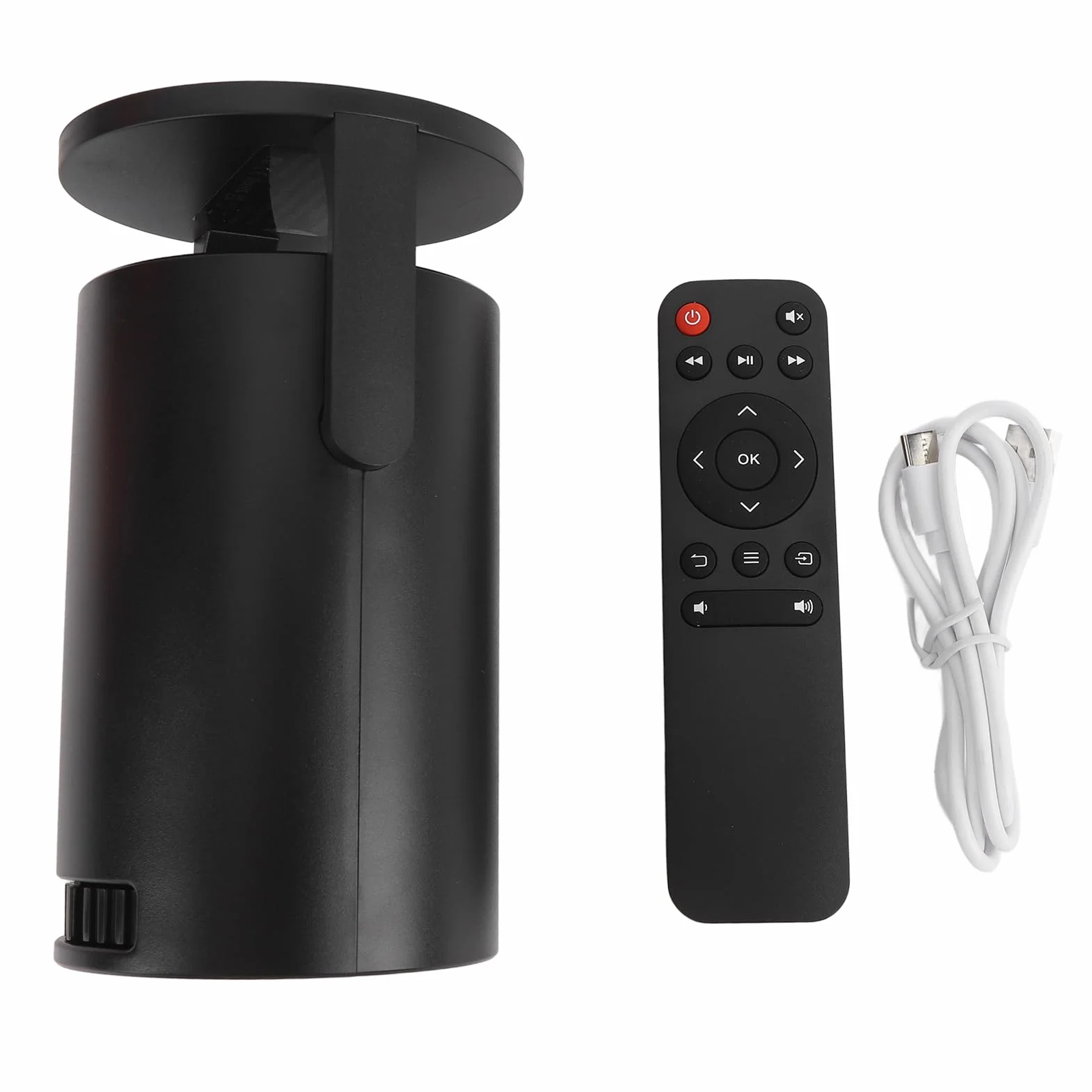 ASHATA Mini Projektor z Wi -Fi i Bluetooth, 270 ° Regulowany Stojak na Zewnątrz Projektor Kina Domowego USB TV Stify Filmy Projektor Filmowy na Smartfona z Laptopa Android