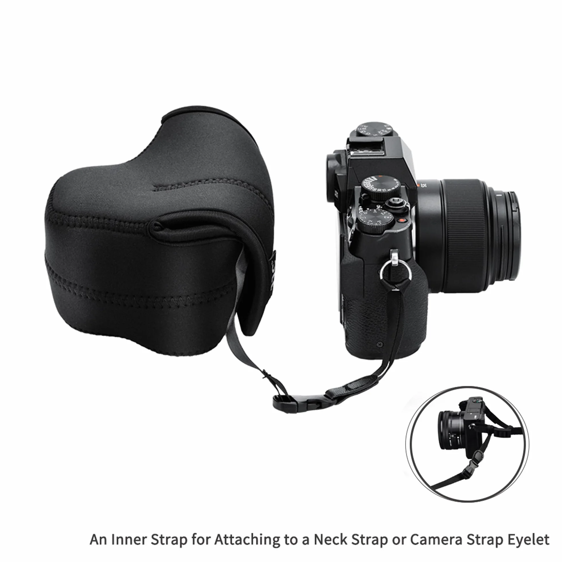 JJC Etui neoprenowe do Fujifilm X100V, X-E4, X-T30, X-T20, X-T10, X-T100, X-A5, Olympus E-M10 Mark II