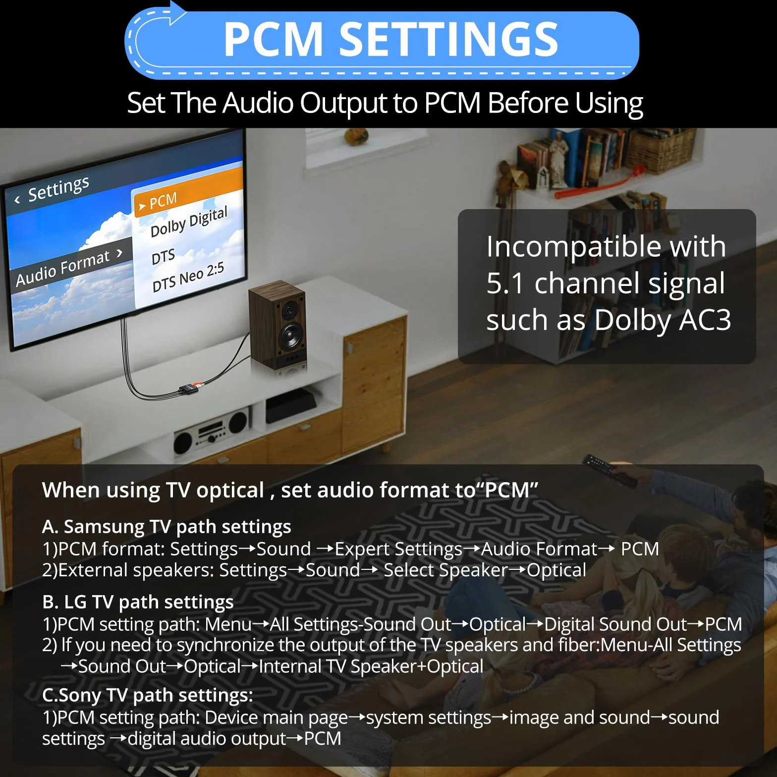 Przetwornik DAC, CAMWAY 192 kHz DAC cyfrowy na analogowy, konwerter audio, SPDIF optyczny Toslink do analogowego RCA Audio 3,5 mm adapter z kablem optycznym 1 m, konwerter DAC do TV, DVD, Blu-ray Xbox
