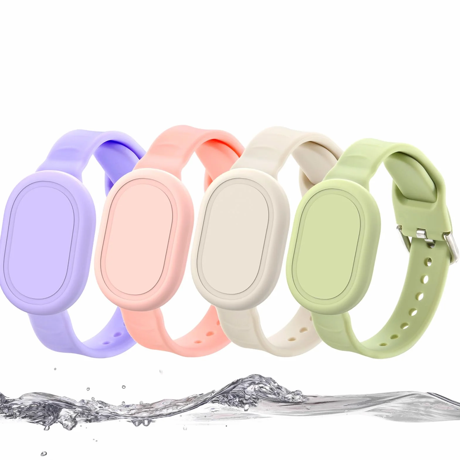 Bransoletka dziecięca do Xiaomi Smart Tag, etui ochronne do Airtag Android, odporny na zarysowania pasek GPS dla dzieci lub dorosłych (różowy + beżowy + fioletowy i zielony)