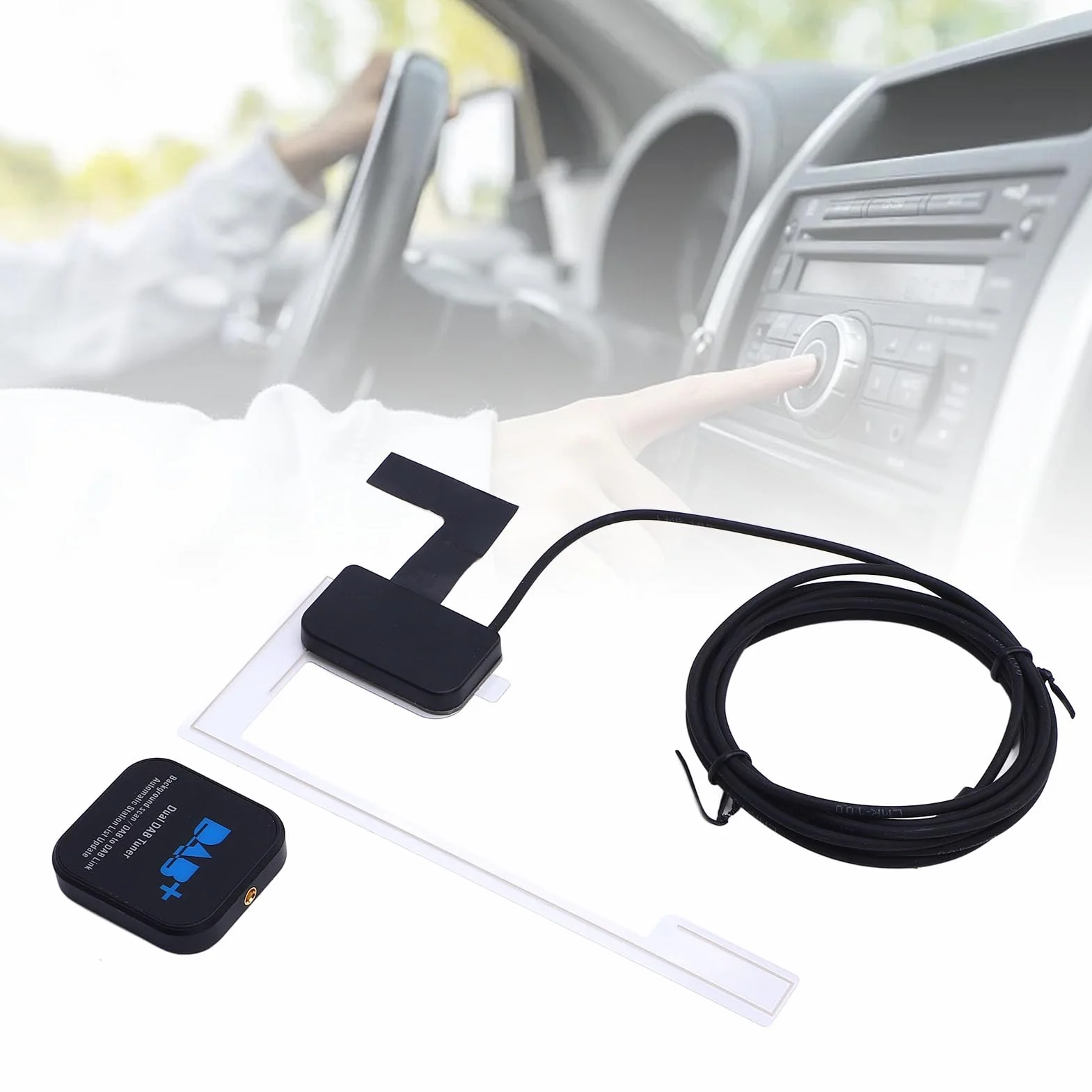 Fabater Tuner Radiowy DAB, łatwa Instalacja, Cyfrowa Skrzynka Transmisyjna z anteną, Adapter USB Typu Plug and Play dla Posiadaczy Radia Samochodowego